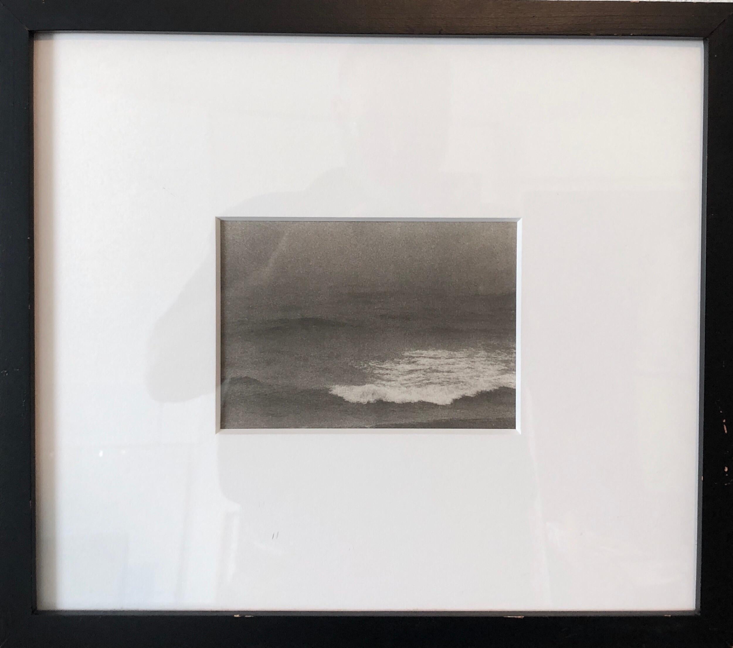 This is a Platinum Palladium print from one of her first ocean-based beach series, a body of platinum/palladium prints that focused on the water's surface. Later, she transferred her attention to architectural remnants of human habitation near the
