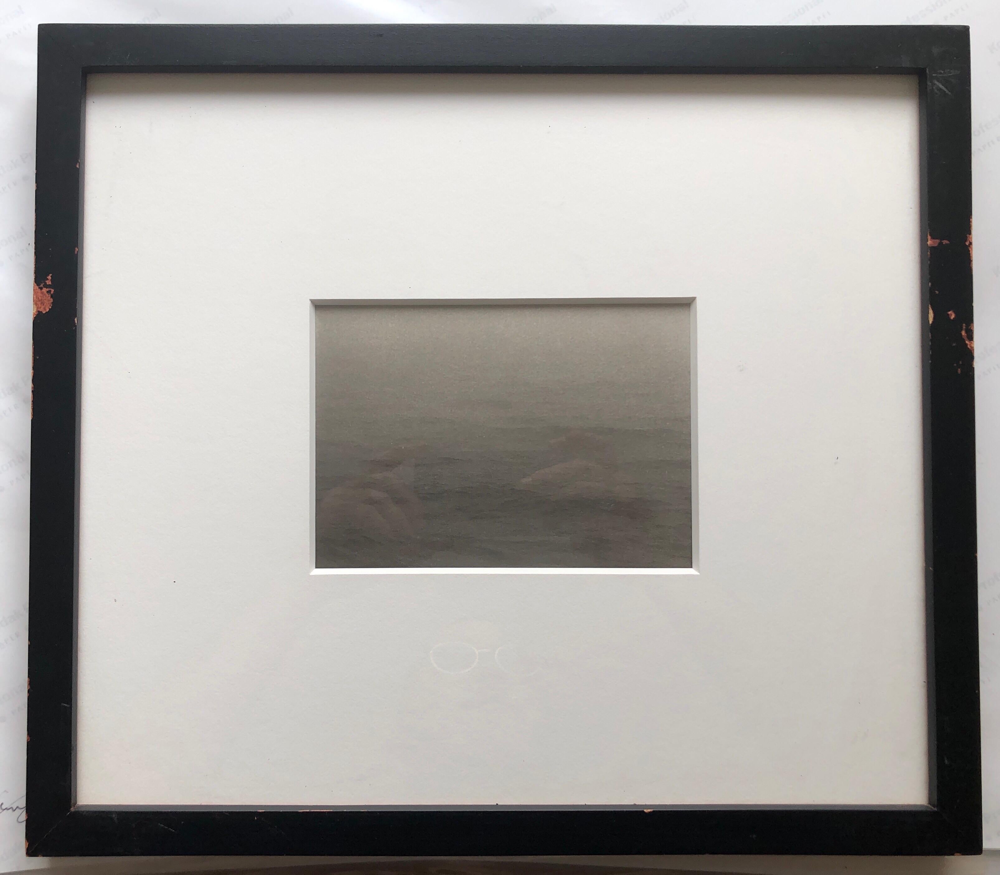This is a Platinum Palladium print from one of her first ocean-based beach series, a body of platinum/palladium prints that focused on the water's surface. Later, she transferred her attention to architectural remnants of human habitation near the