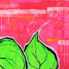 Fireworks at Midnight - Large Vibrant Contemporary Botanical Still Life Painting