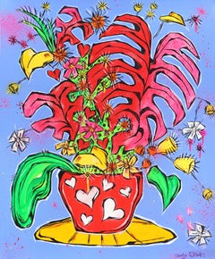 Heart Bloom - Vibrant Original Contemporary Expressionist Still Life Painting