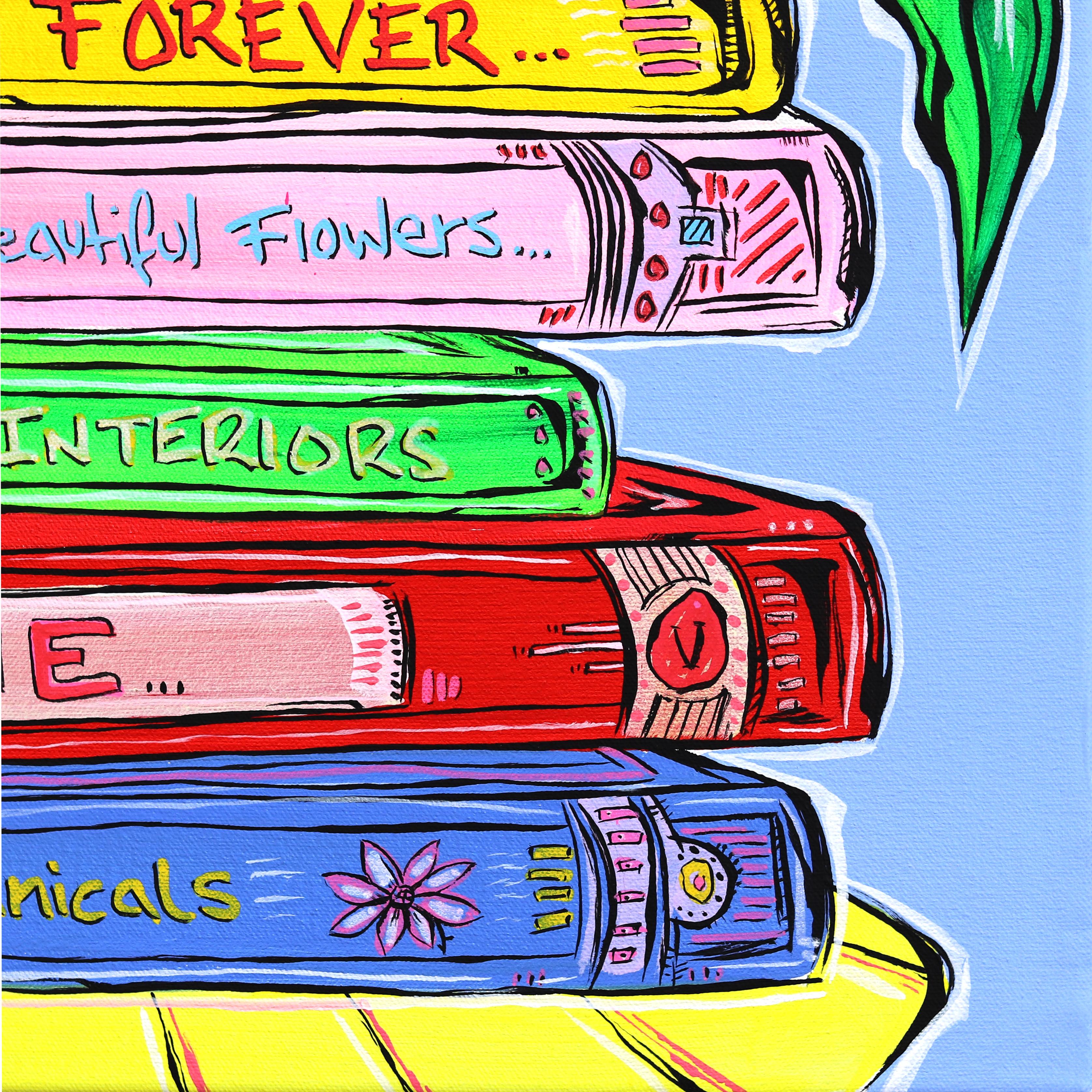 Malibu Forever - Nature morte botanique abstraite aux couleurs vives - Pop Art Painting par Jonjo Elliott