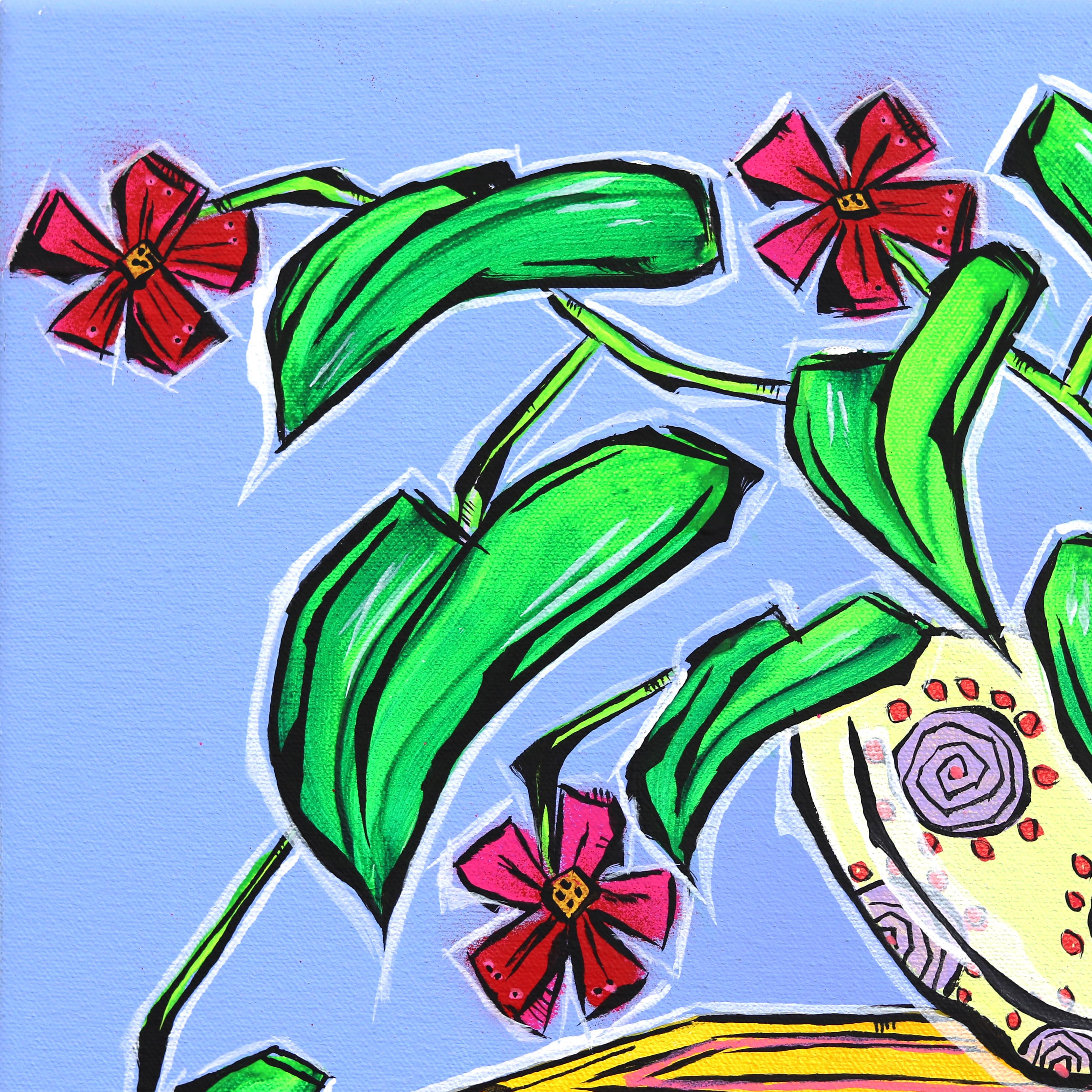 Malibu Forever - Nature morte botanique abstraite aux couleurs vives en vente 2