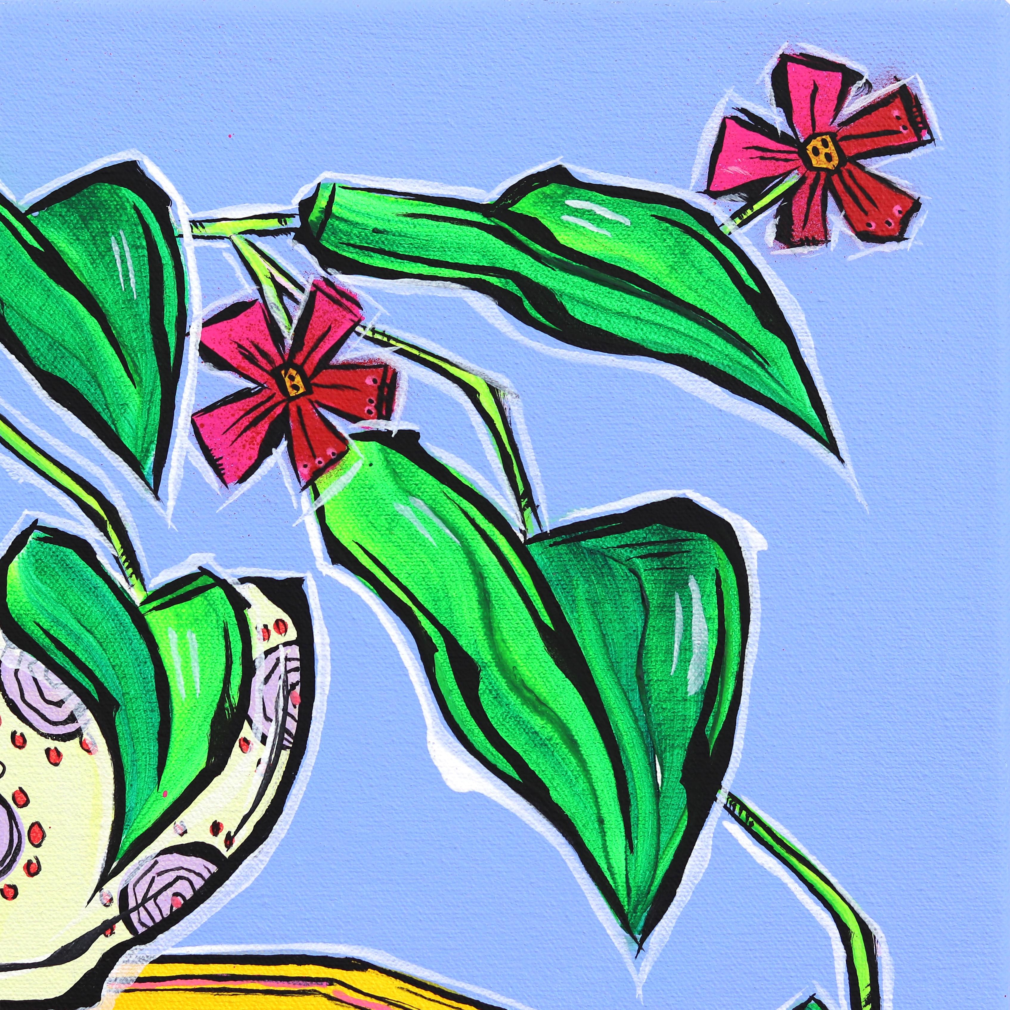 Malibu Forever - Nature morte botanique abstraite aux couleurs vives en vente 3
