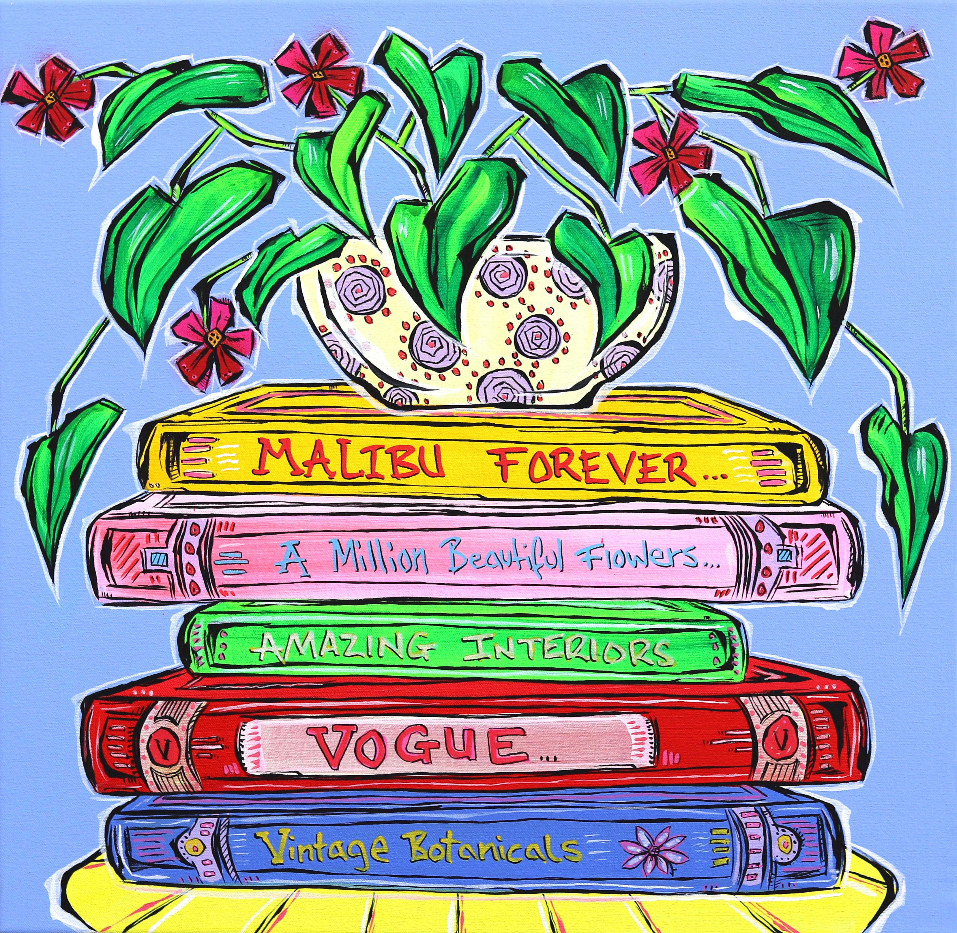 Malibu Forever - Nature morte botanique abstraite aux couleurs vives