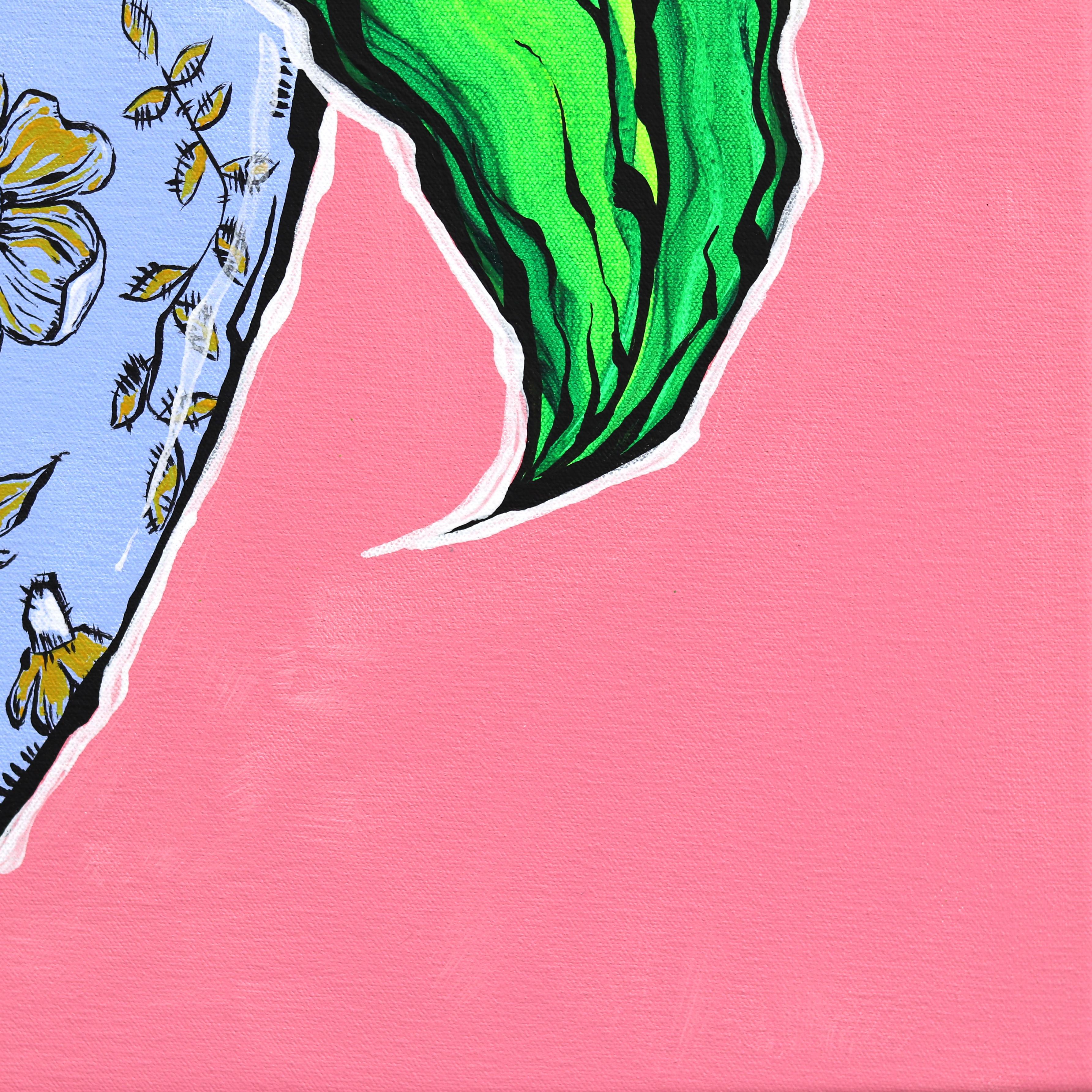English artist Jonjo Elliot's large-scale still-life works are a collision of expressionistic fauvism and his collections encourage a youthful candor. Plants thrive in environments the viewer wants to immerse themselves in. He’s interested in the