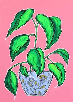 Plante Verde - Colorful Vibrant Contemporary Botanical Plant Still Life Painting