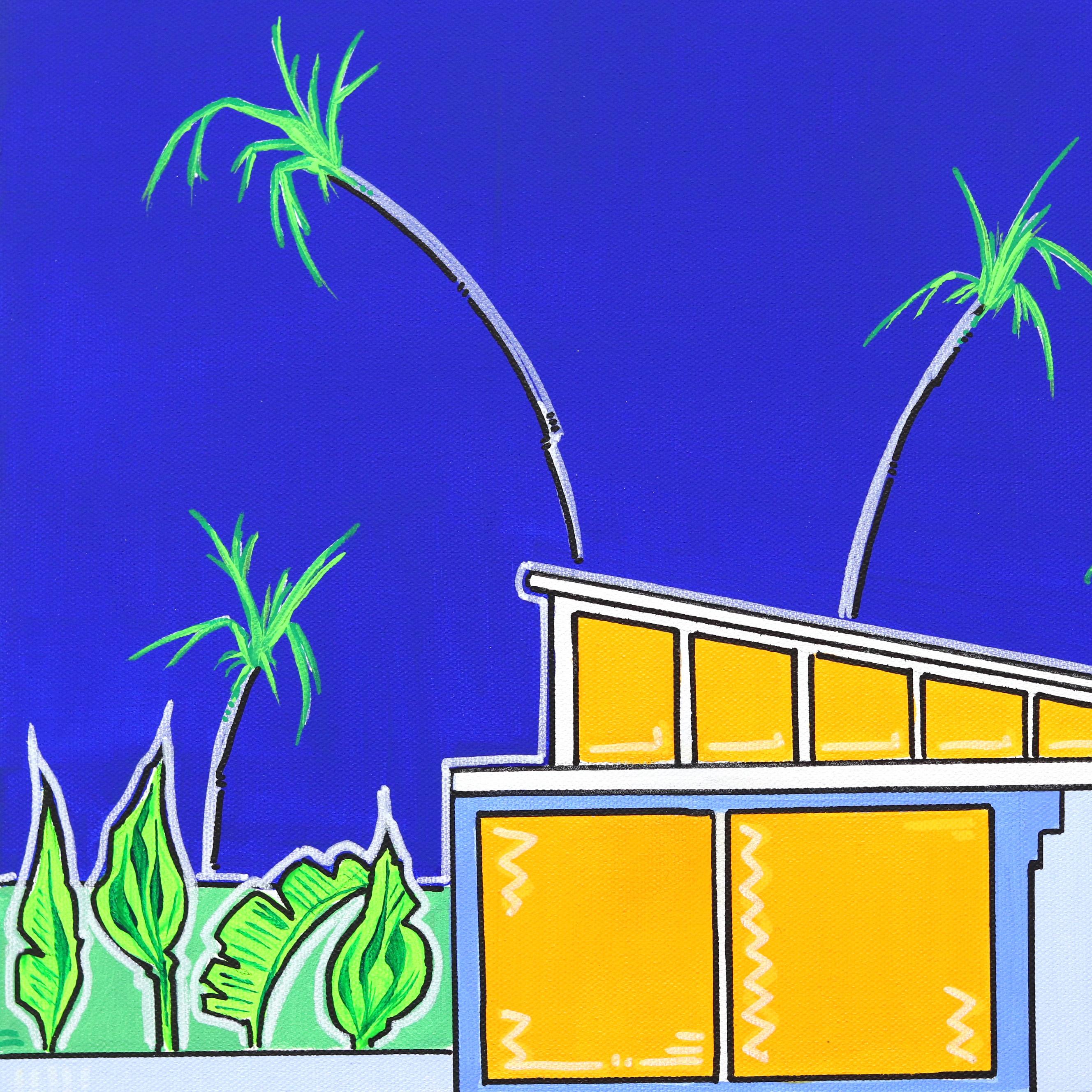 Sommer 3 – Moderne Architektur, Originalgemälde auf Leinwand (Zeitgenössisch), Painting, von Jonjo Elliott
