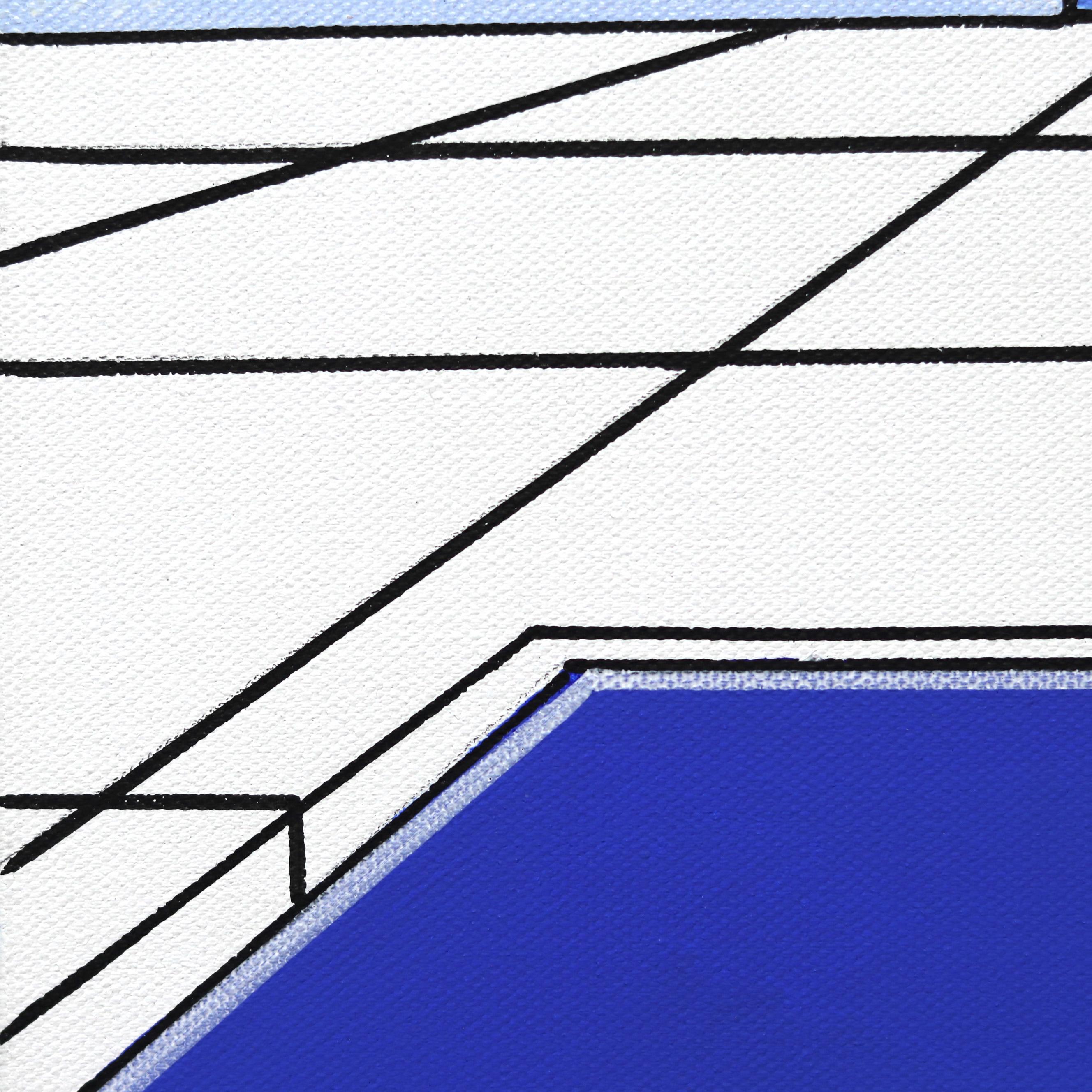 Sommer 3 – Moderne Architektur, Originalgemälde auf Leinwand im Angebot 1