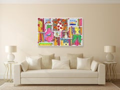 The Beauty of Life - Abstract Colorful Bookshelf Still Life Acrylic Painting