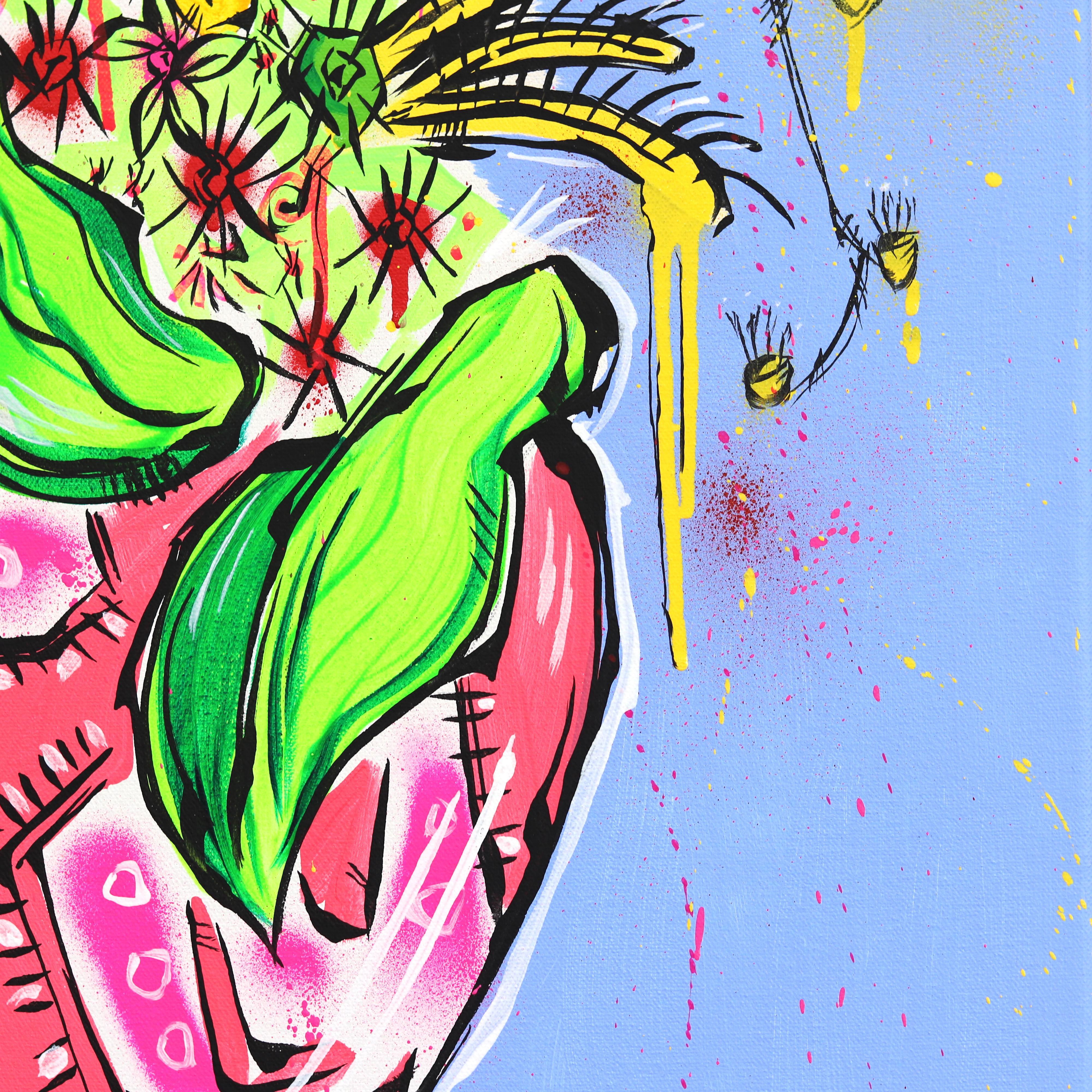 The Day We Ran Away - Abstract Colorful Botanical Floral Still Life Painting For Sale 2