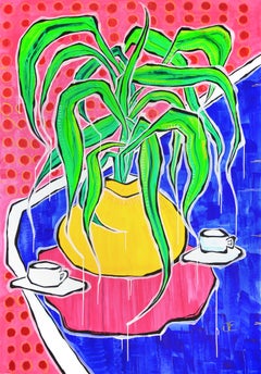 Who Moved My Chair? - Large Vibrant Original Contemporary Still Life Painting