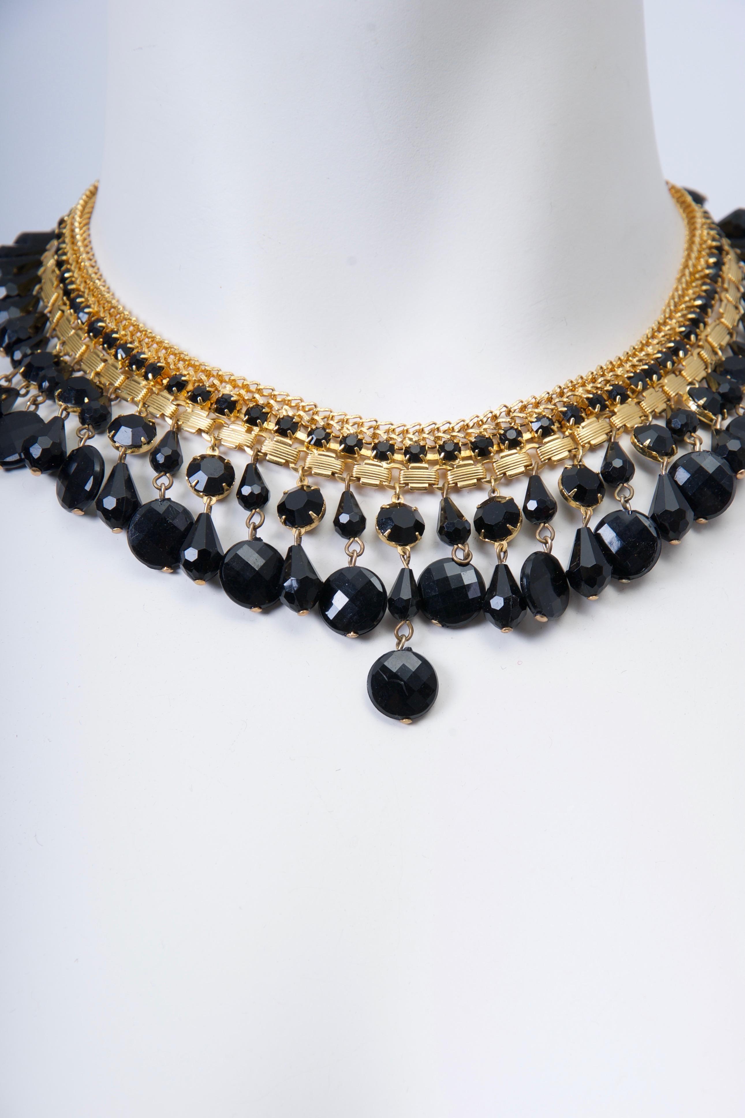 black bib necklace