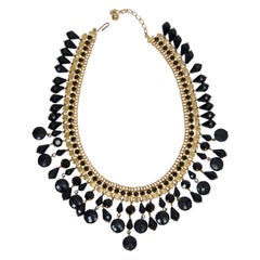 Vintage Jonné Bib Necklace with Black Beads