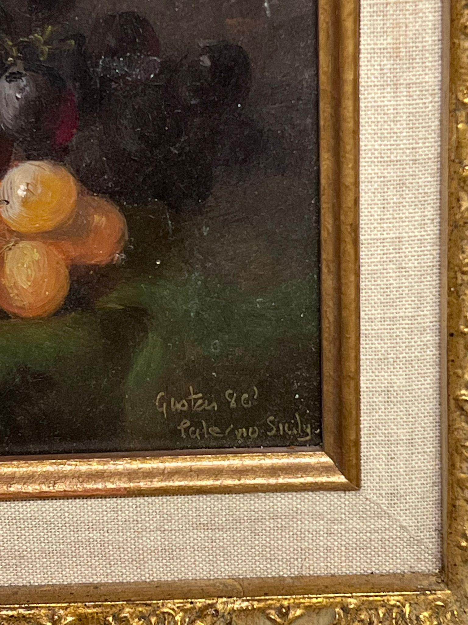 Bodegón de frutas dentro de una cesta de mimbre
Jonny Gaston, británico, siglo XX
firmado y fechado/inscrito
óleo sobre tabla, enmarcado
enmarcado: 15 x 23 pulgadas
tablero: 10 x 18 pulgadas
procedencia: colección privada, Reino Unido
estado: muy