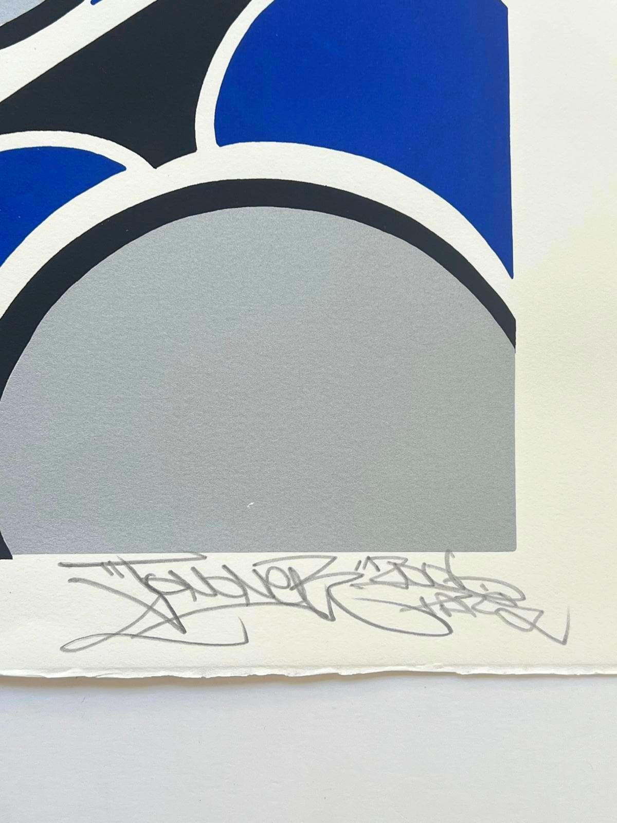Lithographie, 2006
Vom Künstler mit Bleistift handsigniert und nummeriert 2/20
56,00 cm. x 77,00 cm.  22,05 Zoll x 30,31 Zoll (Papier)

50,00 cm. x 65,00 cm.  19,69 Zoll x 25,59 Zoll (Bild)

Auf BFK Rives Papier

In dieser Lithografie überschreitet