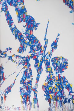 Street Art: Freiheit (nach Delacroix) – Original Siebdruck auf Leinwand – klein