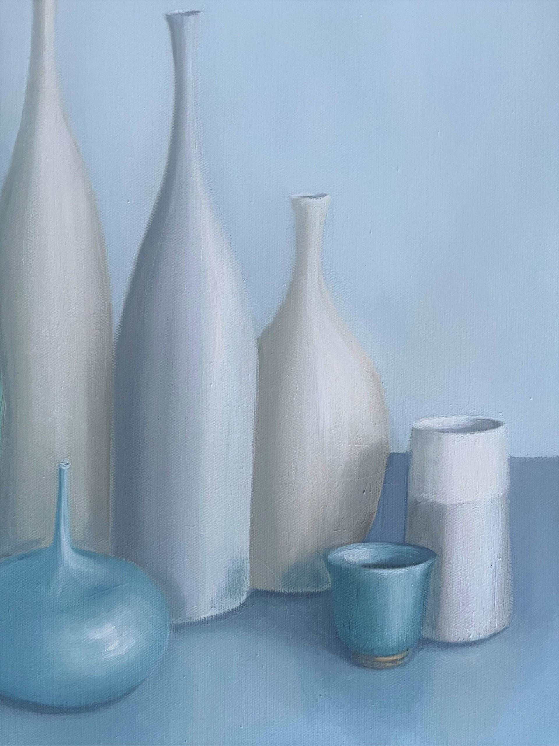 Clustered Pots - Realist Painting by Jonquil Williamson 
