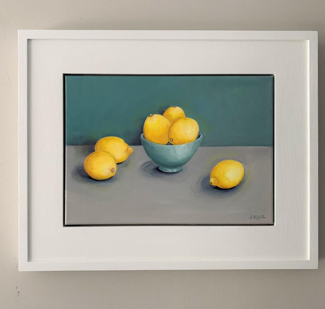 Jonquil Williamson
Lemons
Original Still Life Painting
Oil on Canvas
Image Size: H25 cm x W 35cm x D 1.5 cm
Framed Size: H 41cm x W 51cm x D 3cm
Sold Framed (white wood inset frame)
Please note that in situ images are purely an indication of how a