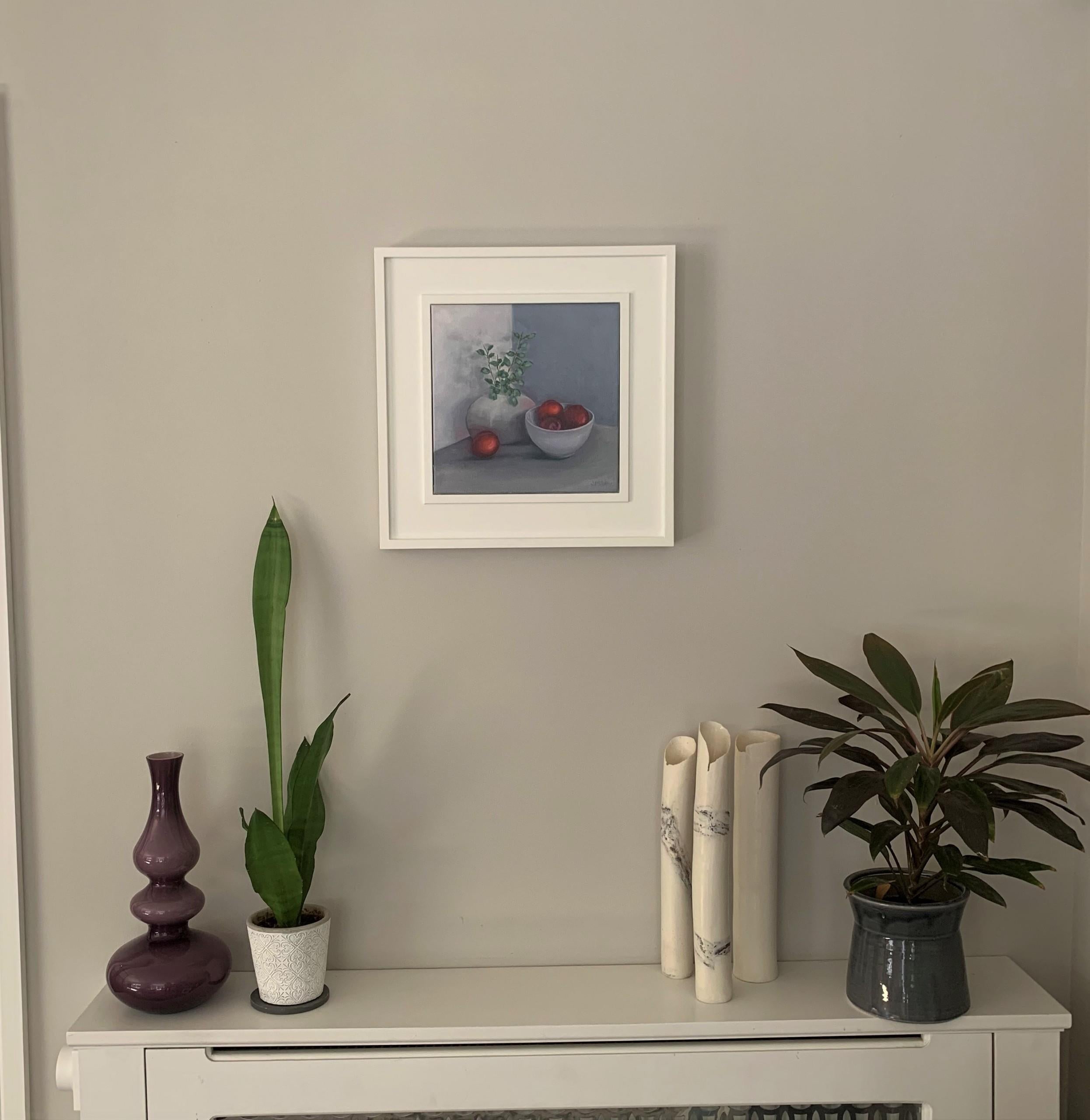 Jonquil Williamson, Plums with Pittisporum, Original Contemporary Still Life Art For Sale 5