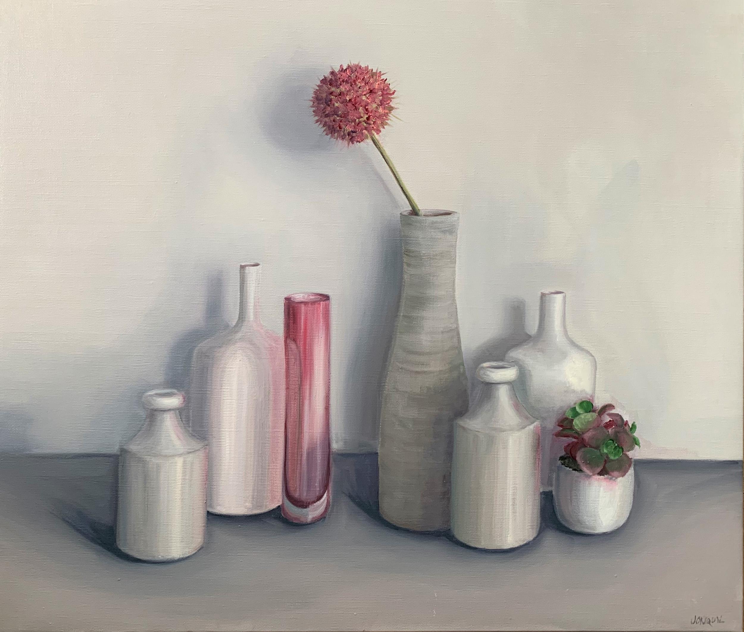 Jonquil Williamson Still-Life Painting - Pots with Allium