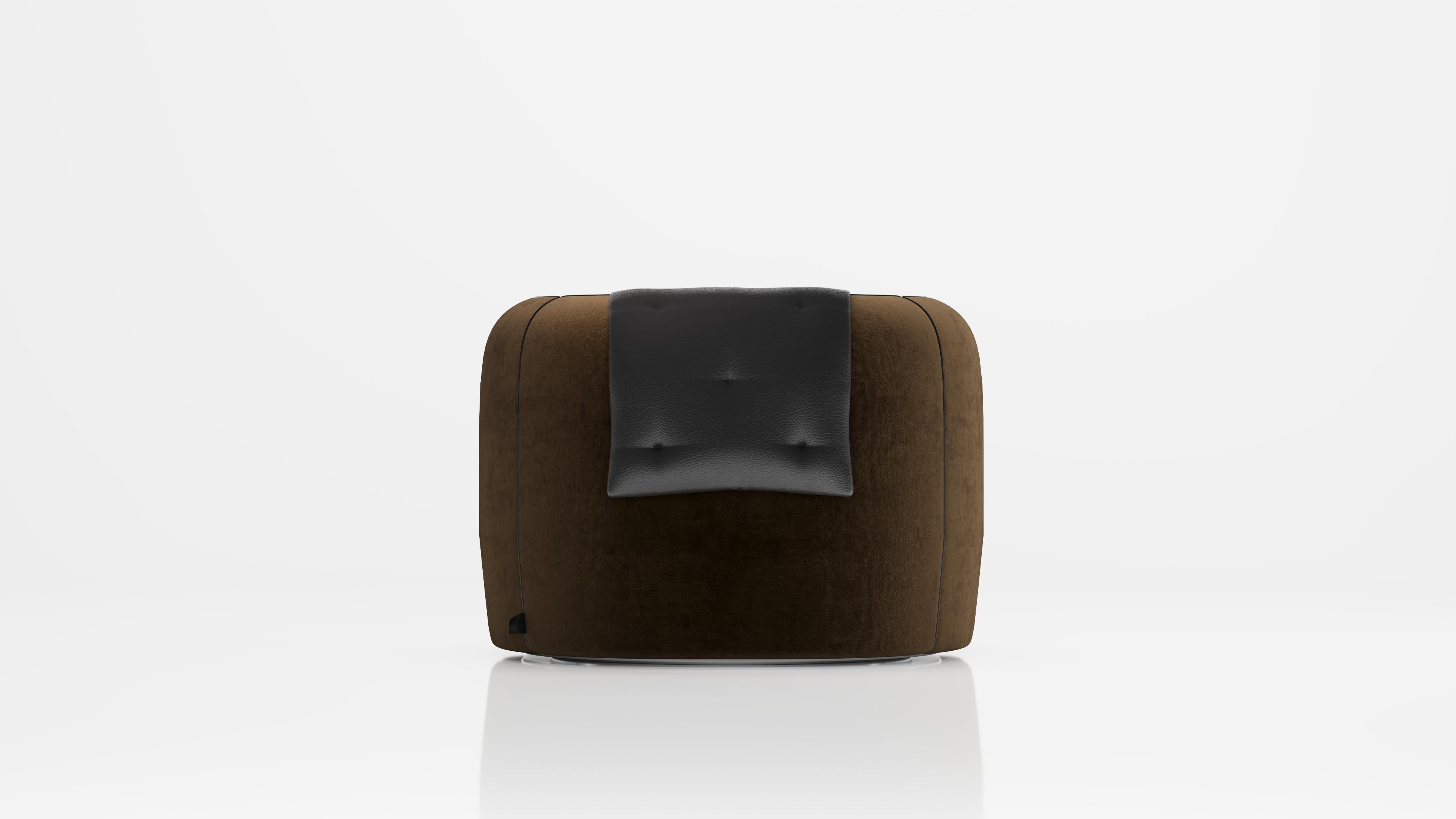 Turkish Joo Baghdad Armchair (Brown-Black) For Sale