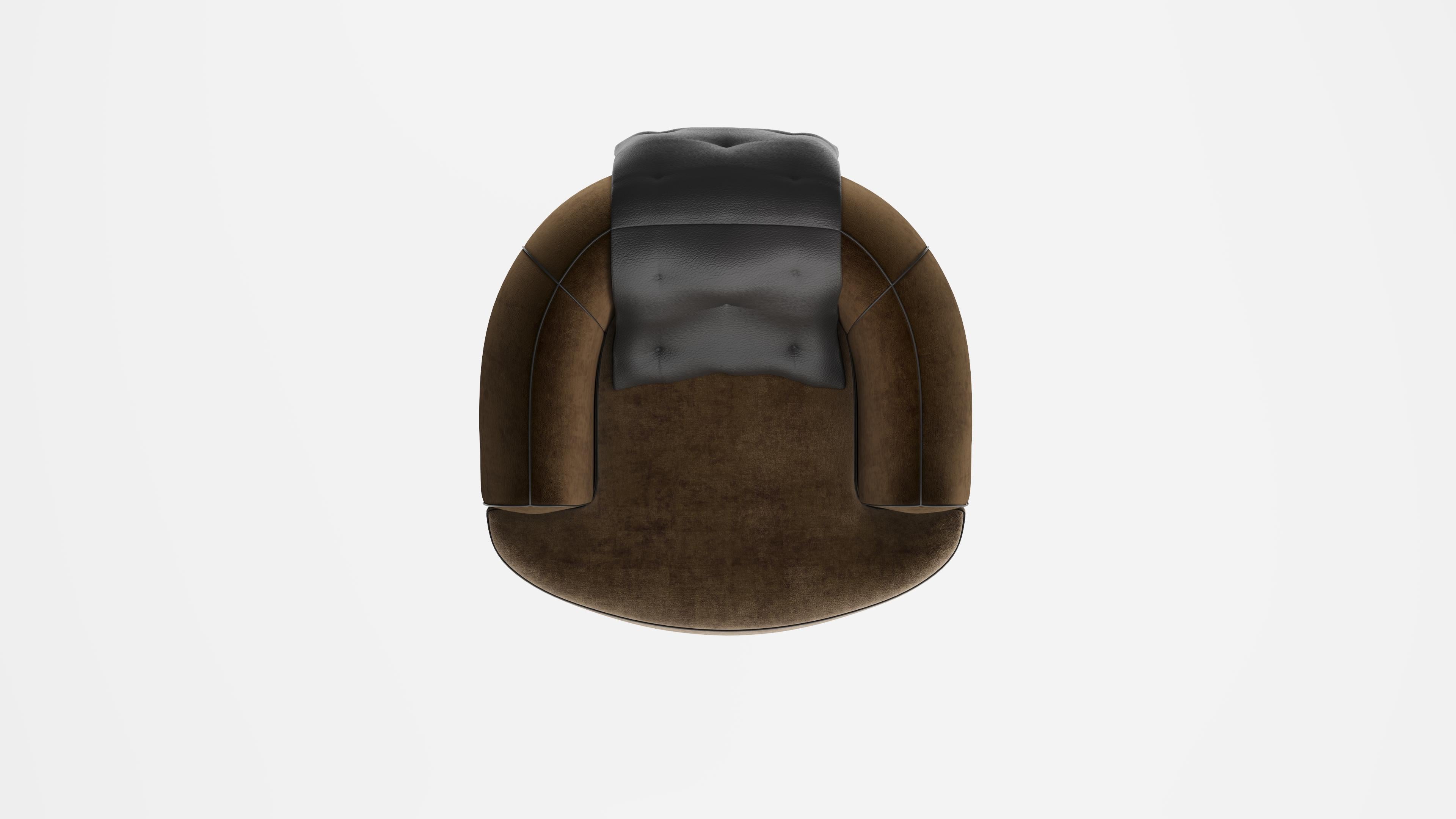 Contemporary Joo Baghdad Armchair (Brown-Black) For Sale