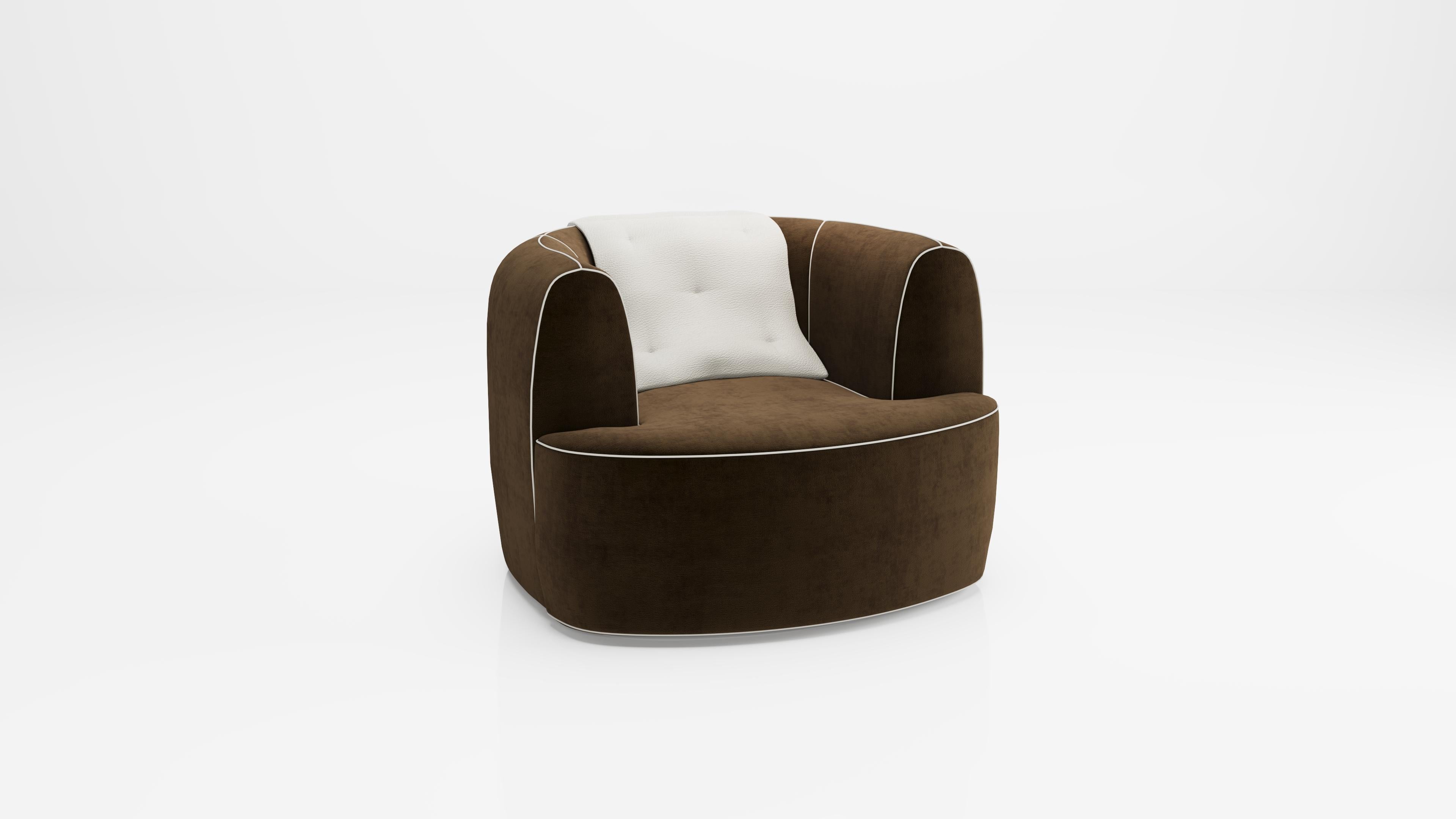 Joo Baghdad Sessel (Brown-Weiß) im Zustand „Neu“ im Angebot in Bilkent, TR