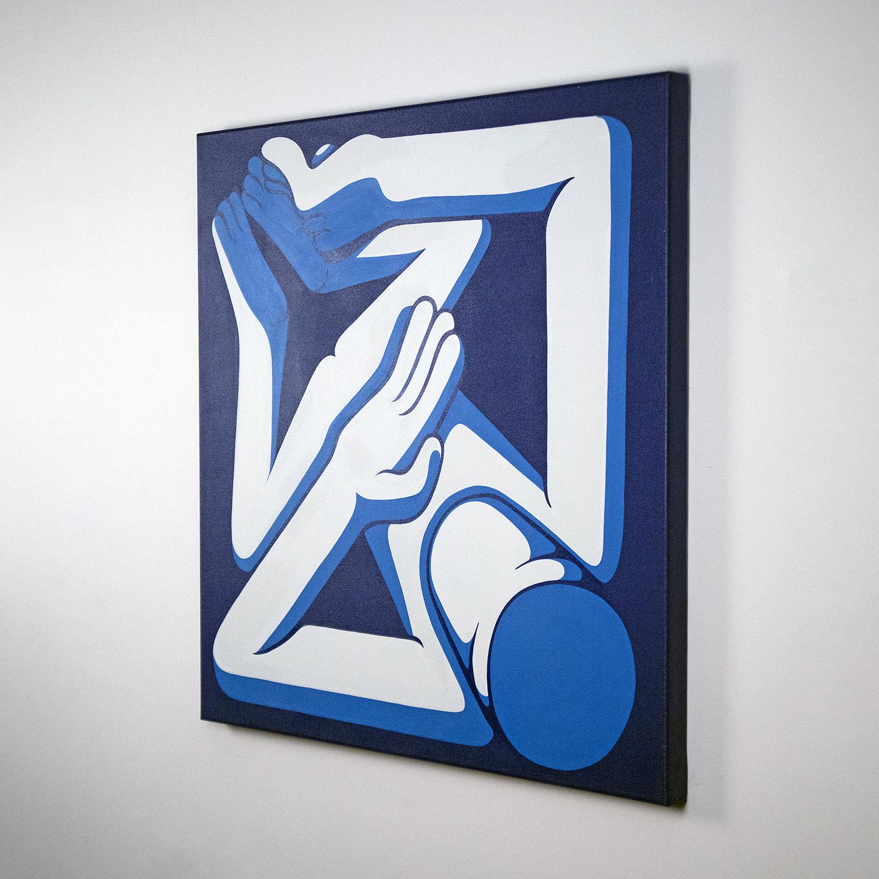  Papierwurf, blaue Malerei Nº4 (Streetart), Painting, von João Cardoso
