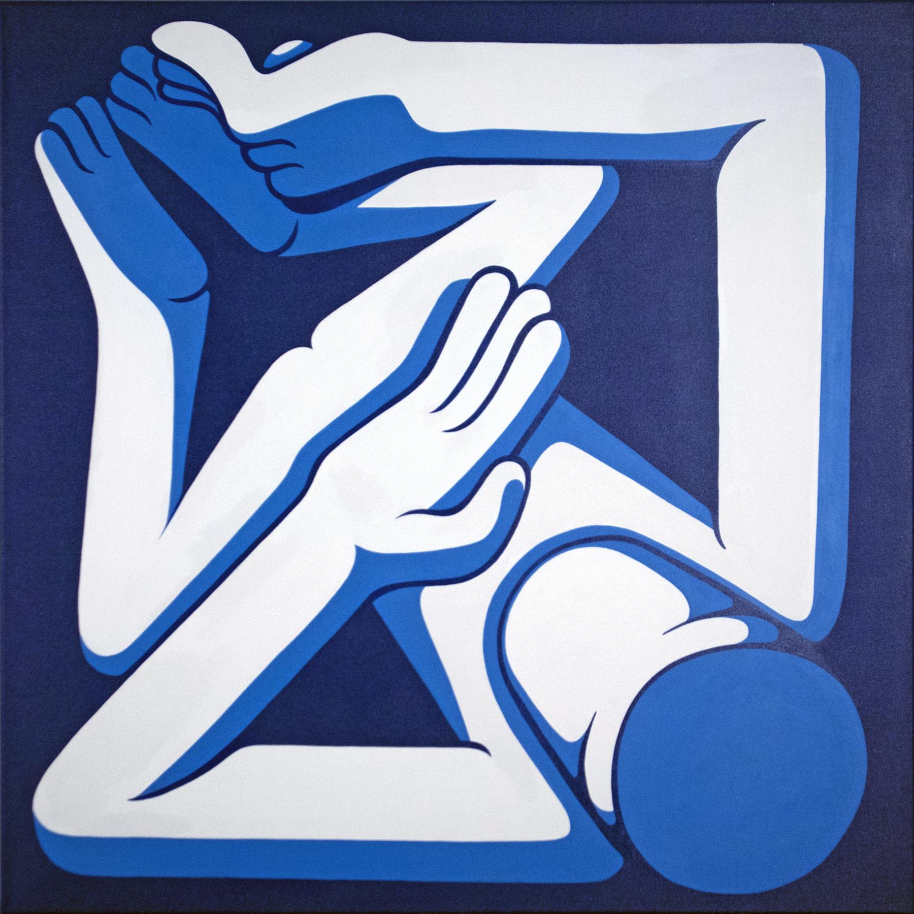 João Cardoso Figurative Painting -  Paper toss, blue painting Nº4
