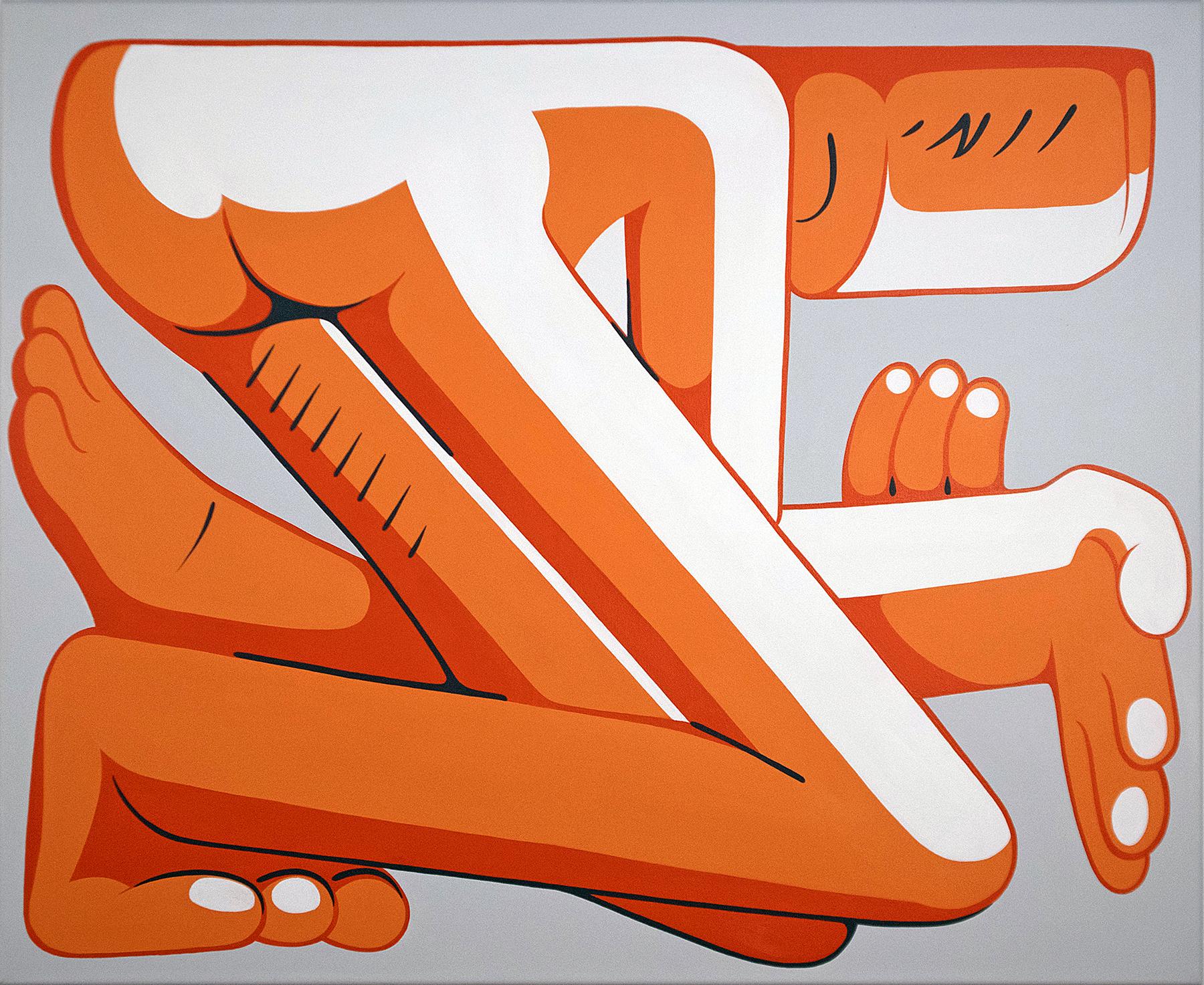 João Cardoso Figurative Painting -  Paper toss, orange painting Nº6