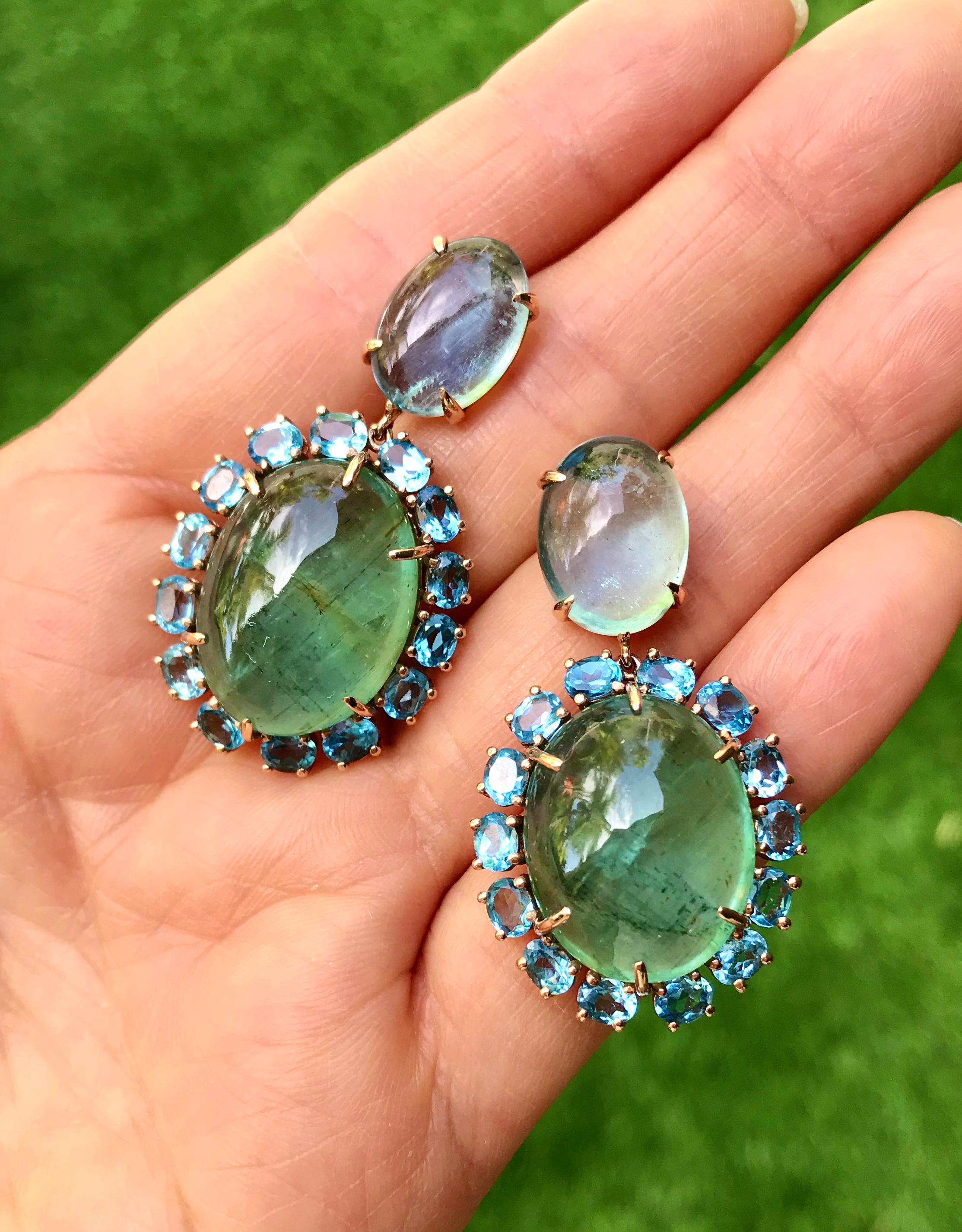 green aquamarine earrings