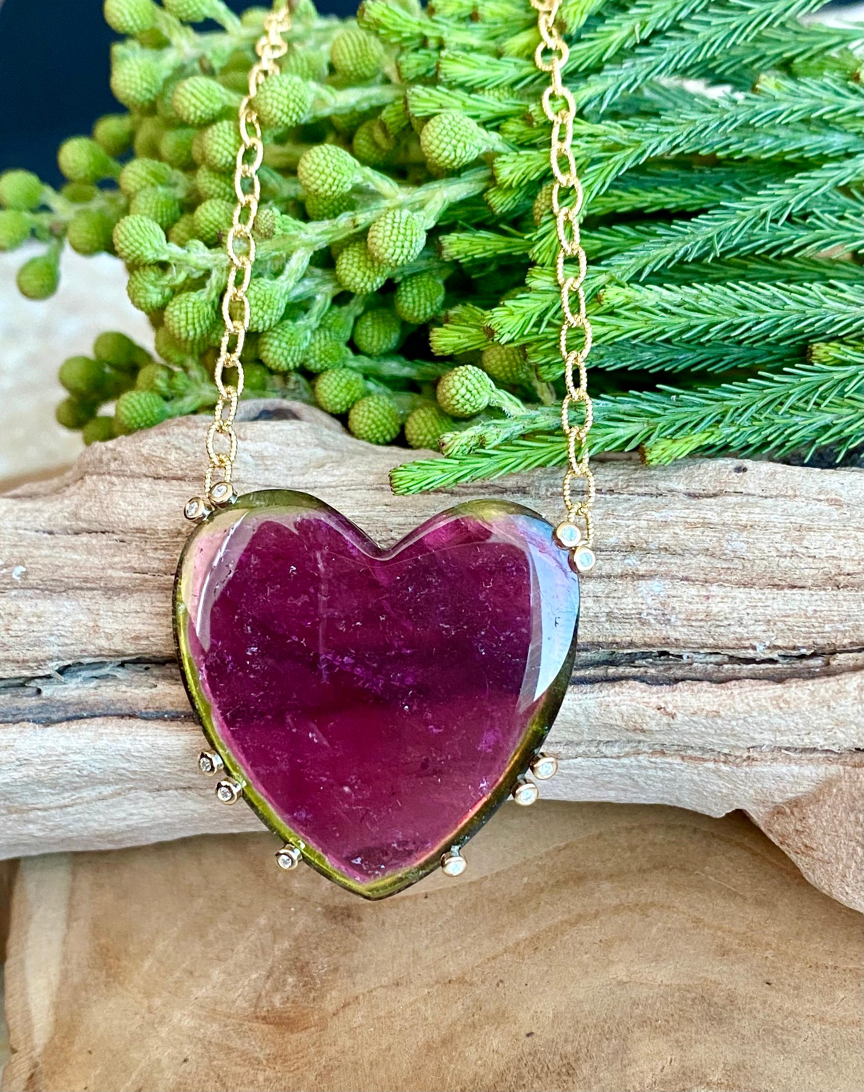 watermelon tourmaline pendant necklace