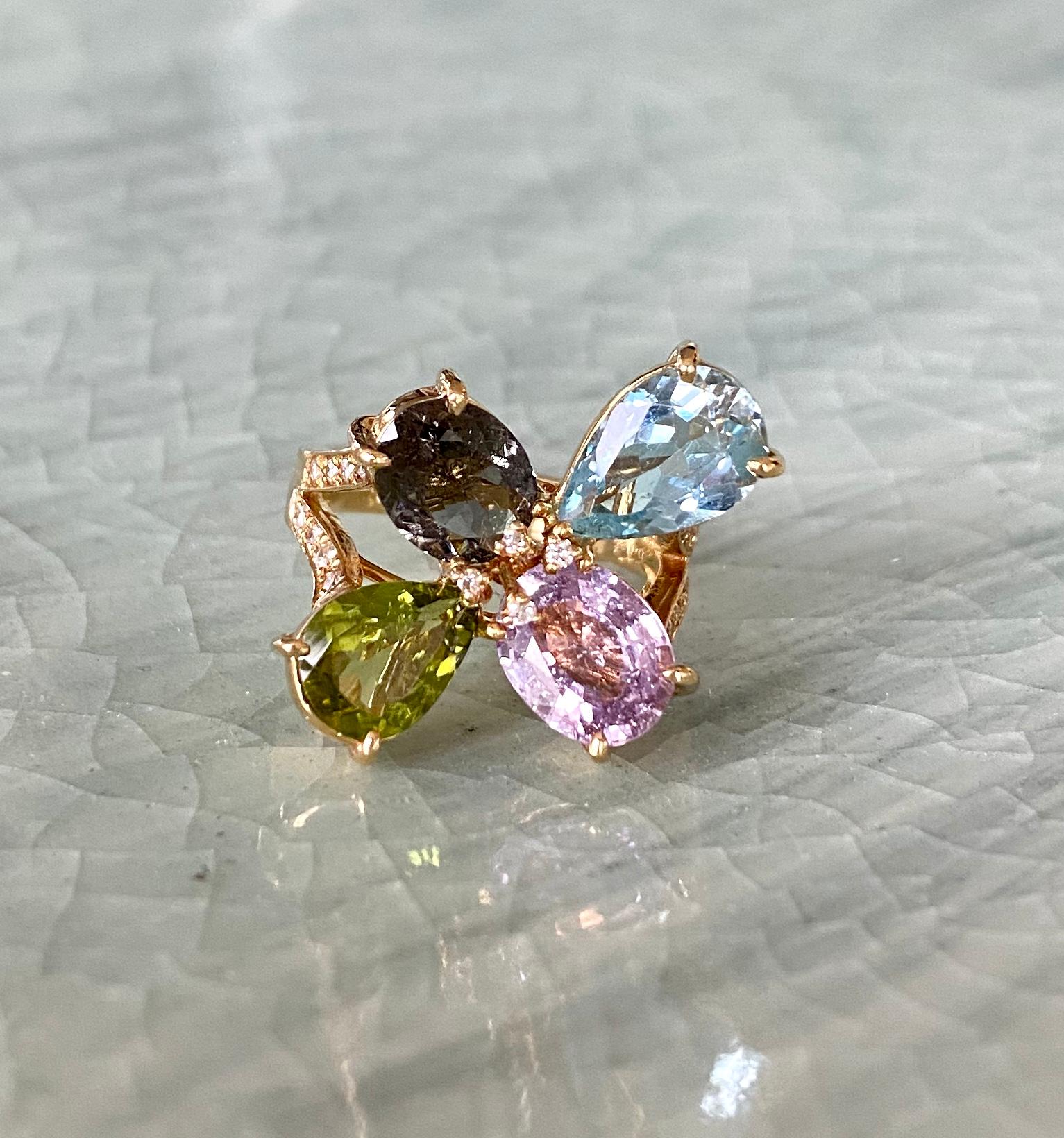 tourmaline and aquamarine ring