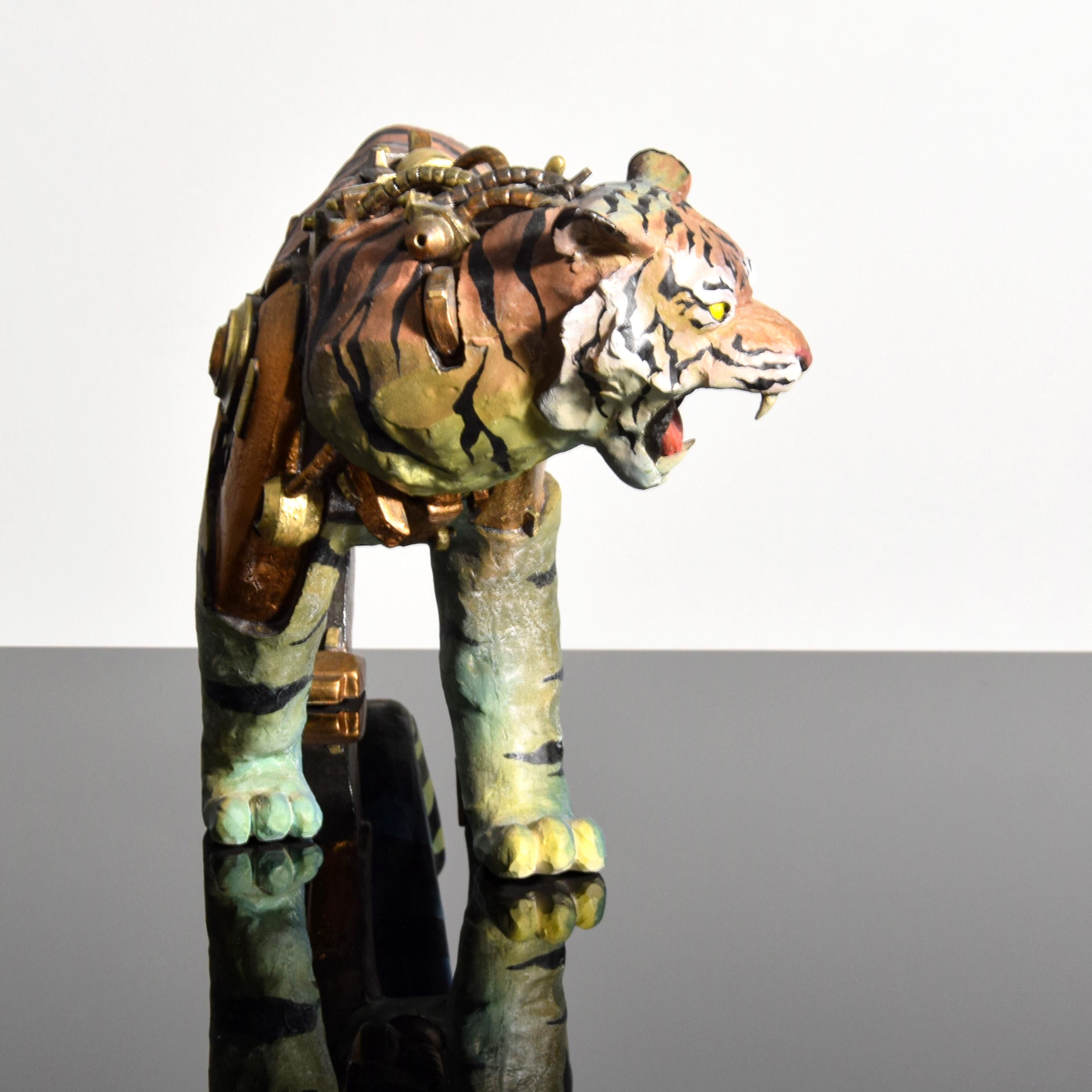Sculpture de tigre en céramique de Joonsang Park en vente 4