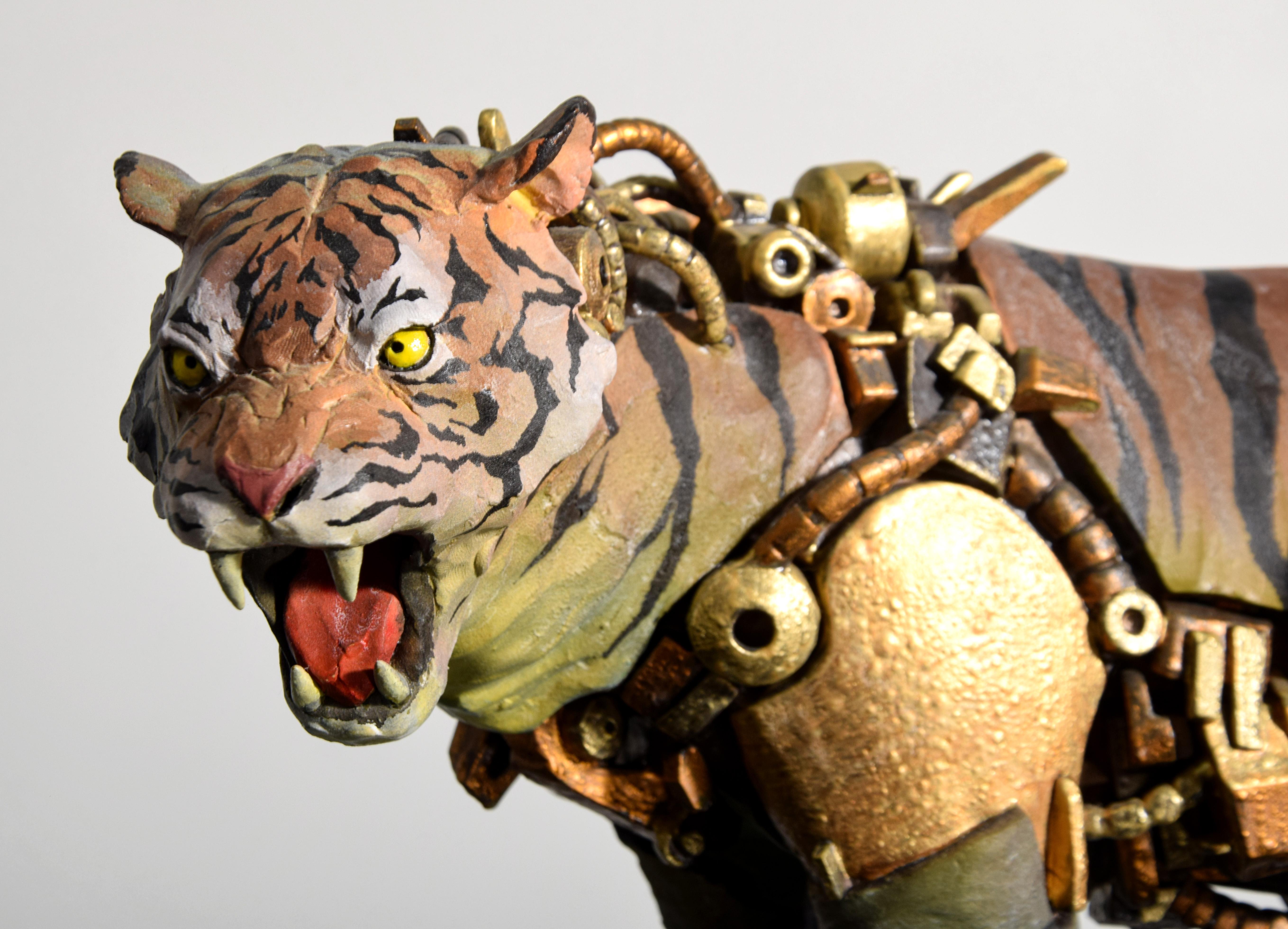 Sculpture de tigre en céramique de Joonsang Park en vente 6