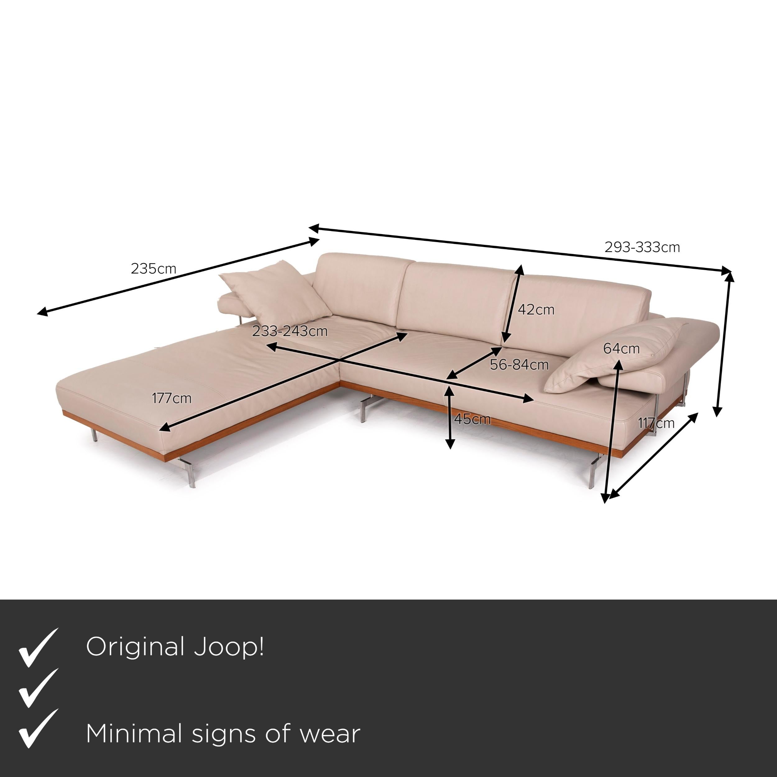 We present to you a Joop! 24/7 leather sofa cream corner sofa function.


 Product measurements in centimeters:
 

Depth: 293
Width: 235
Height: 82
Seat height: 45
Rest height: 64
Seat depth: 177
Seat width: 233
Back height: 42.
 