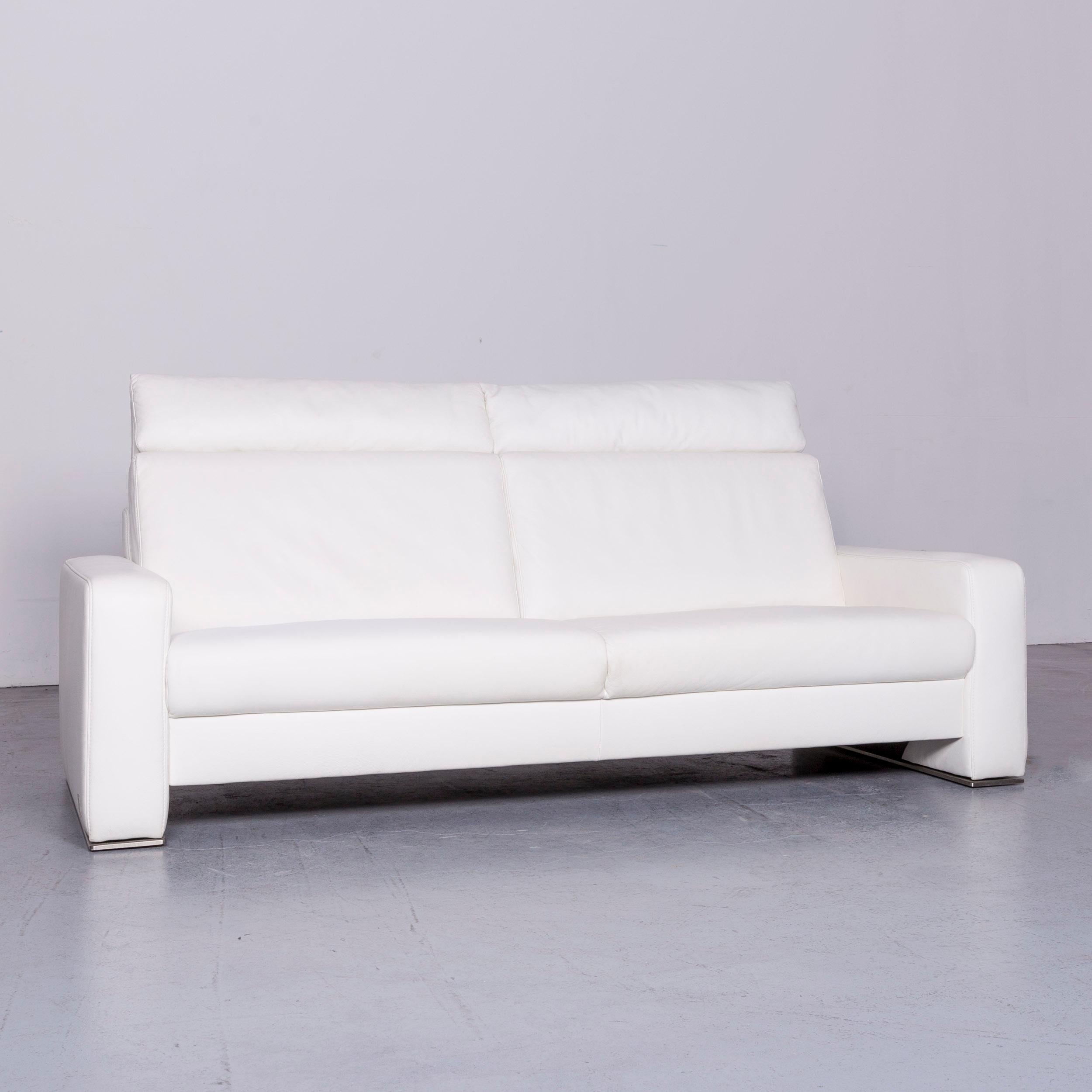 We bring to you a Joop! designer leather sofa white three-seat couch.