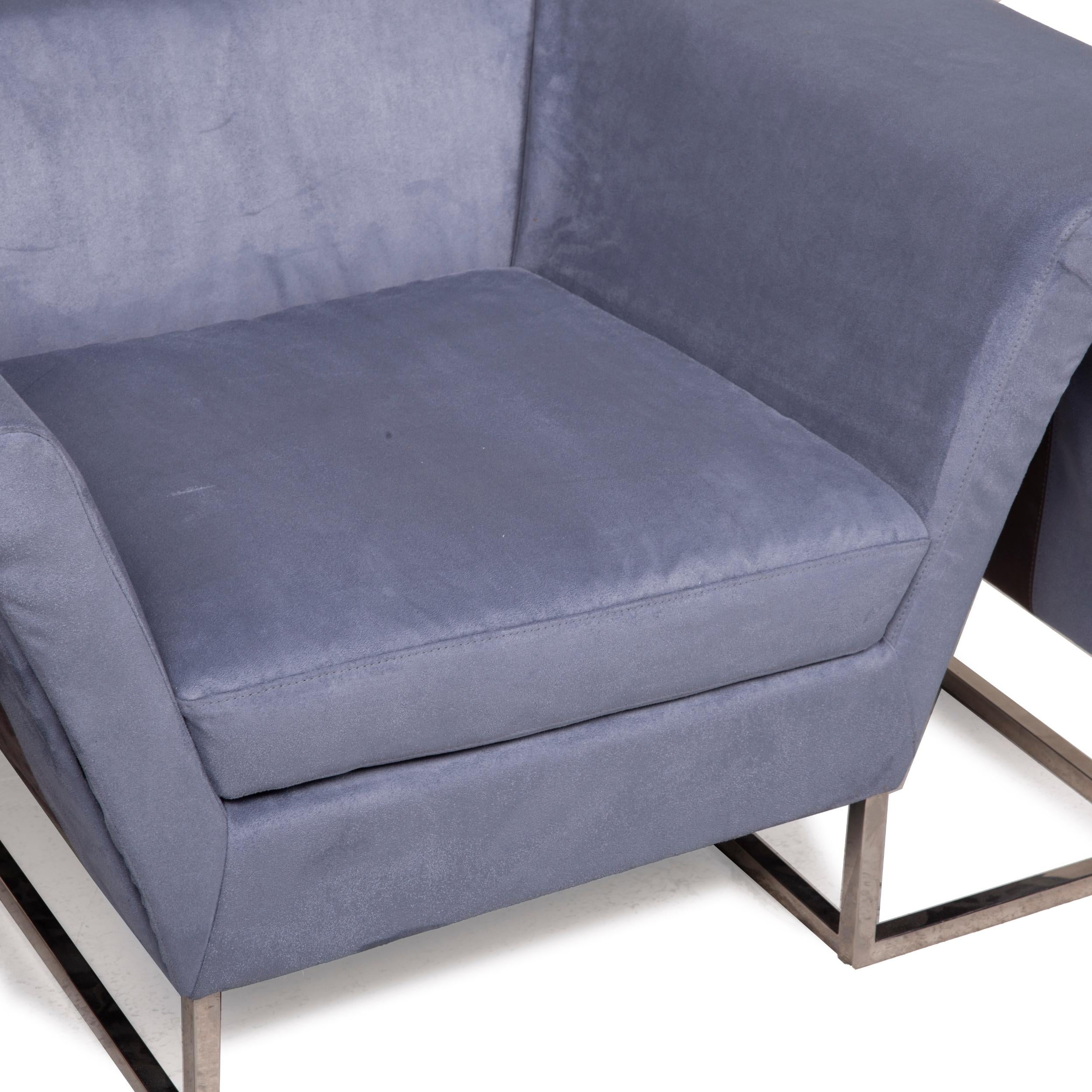 Modern Joop Fabric Armchair Blue Light Blue For Sale