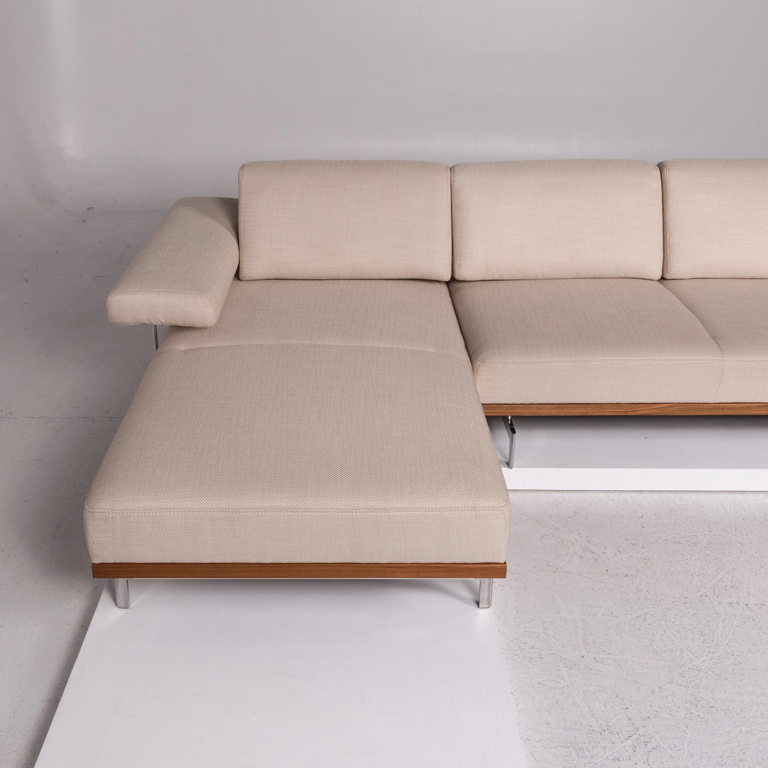 Contemporary Joop Fabric Corner Sofa Cream Sofa Function Couch