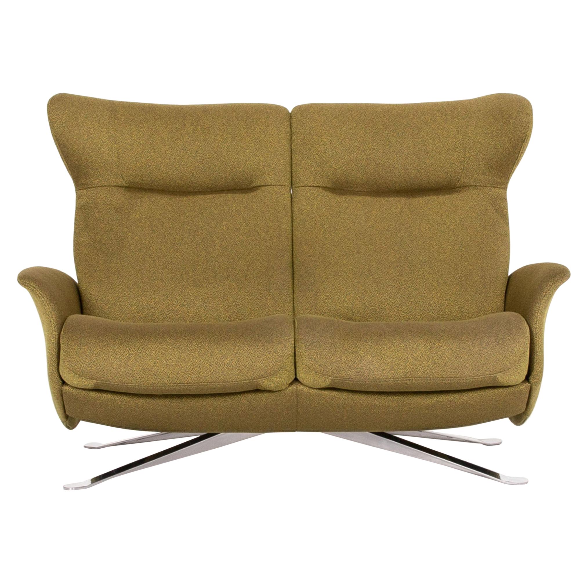 Joop Fabric Sofa Green Olive Green Two-Seat Relax Function Couch For Sale