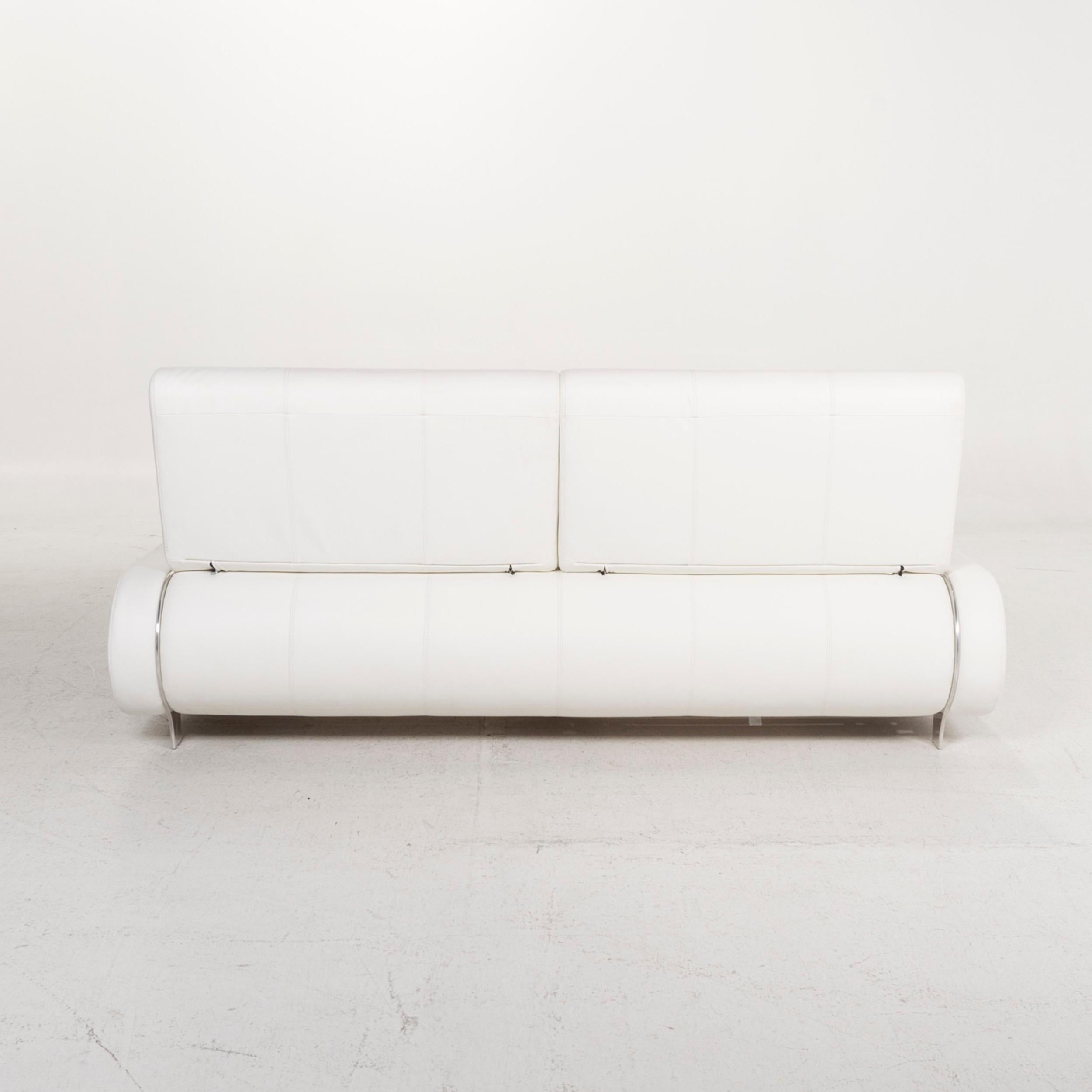 Joop Leather Bed White Frame Adjustable Slatted Frame 2