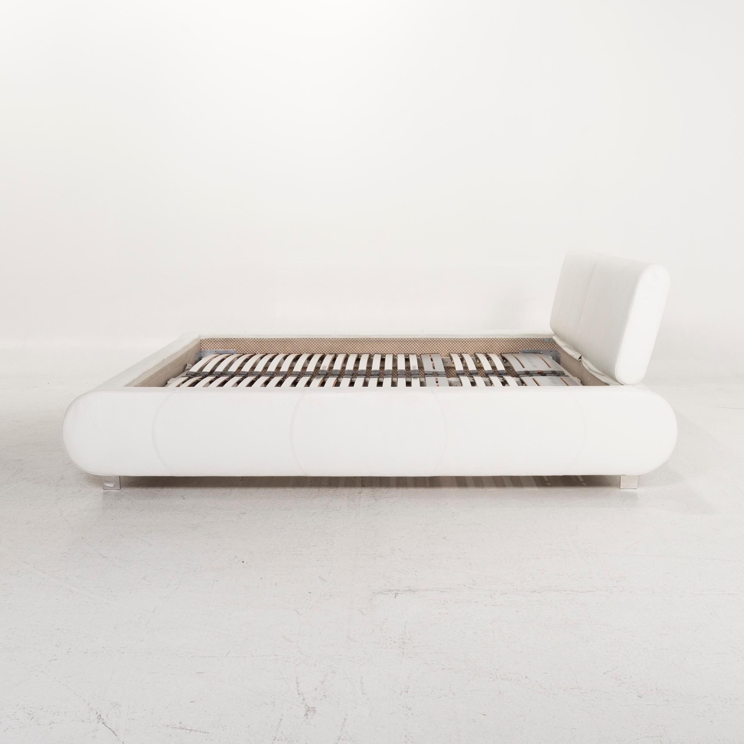 Joop Leather Bed White Frame Adjustable Slatted Frame 3