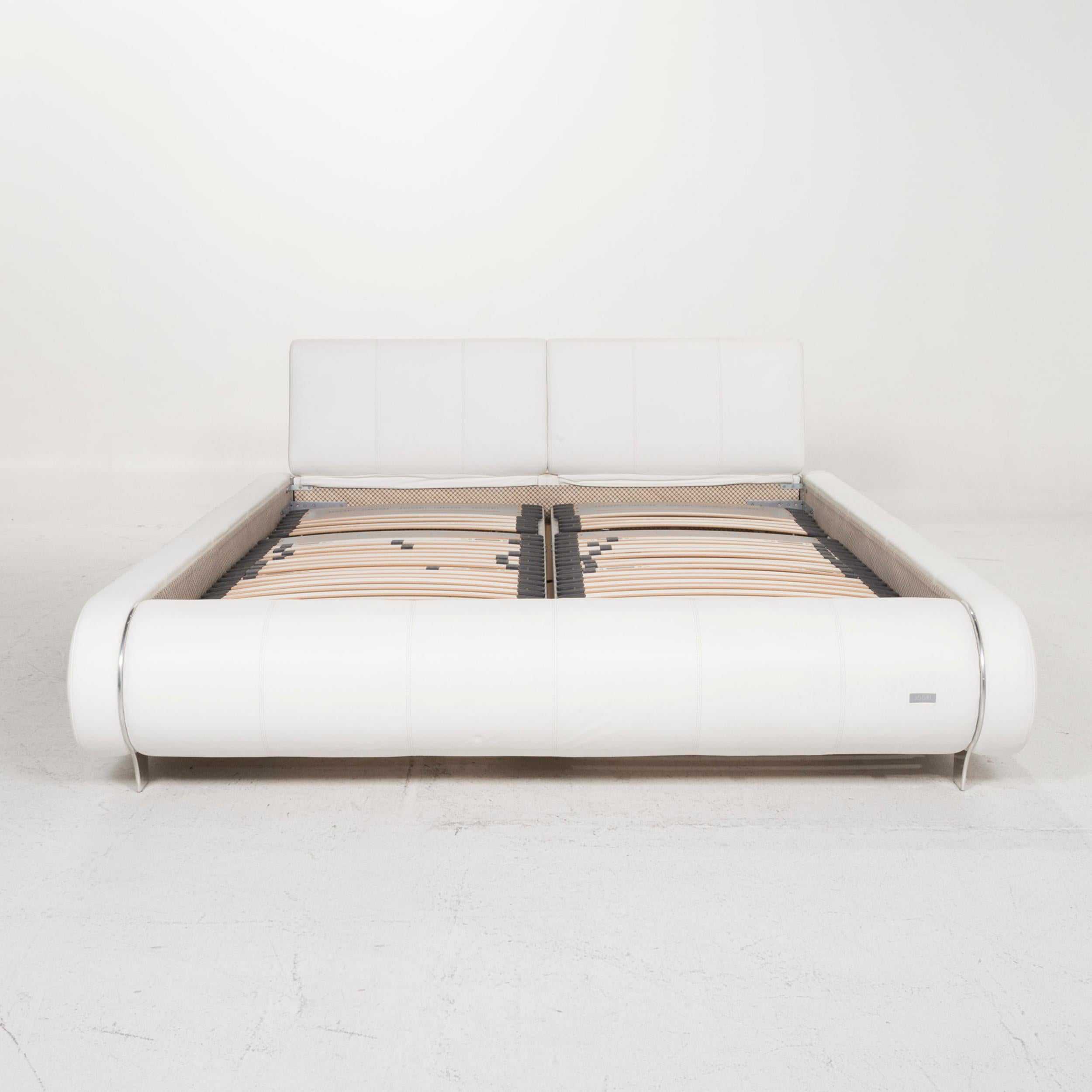 Polish Joop Leather Bed White Frame Adjustable Slatted Frame