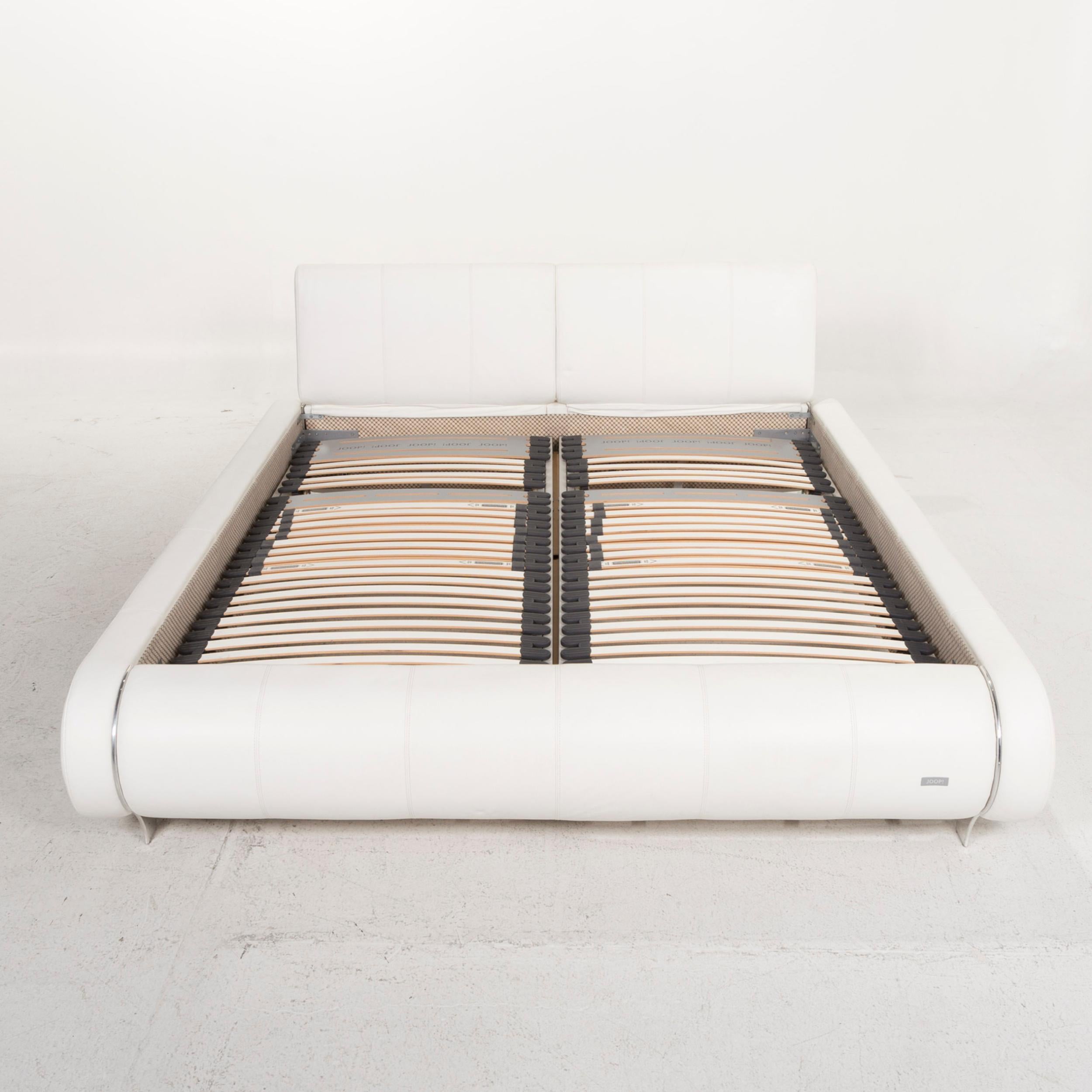 Contemporary Joop Leather Bed White Frame Adjustable Slatted Frame