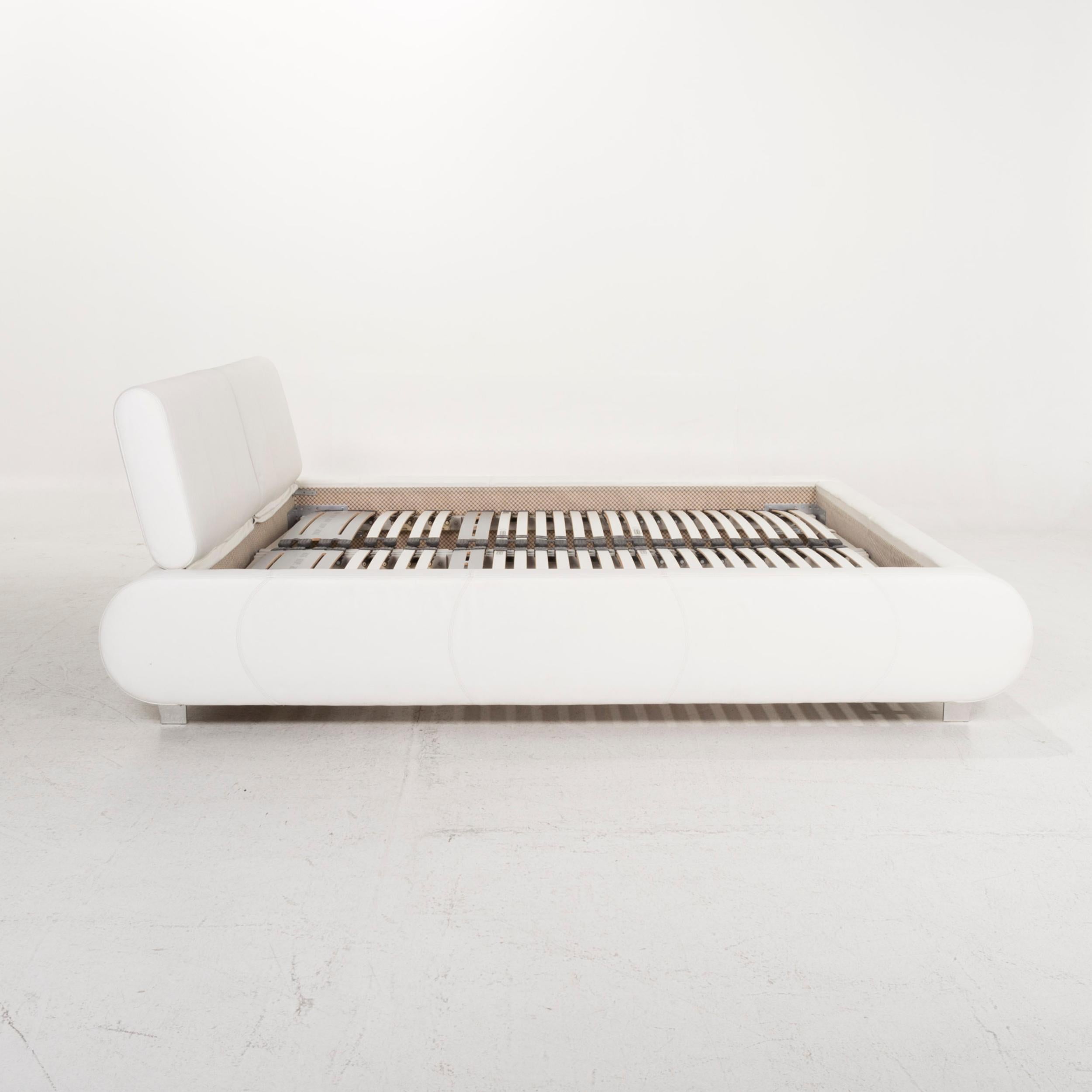 Joop Leather Bed White Frame Adjustable Slatted Frame 1
