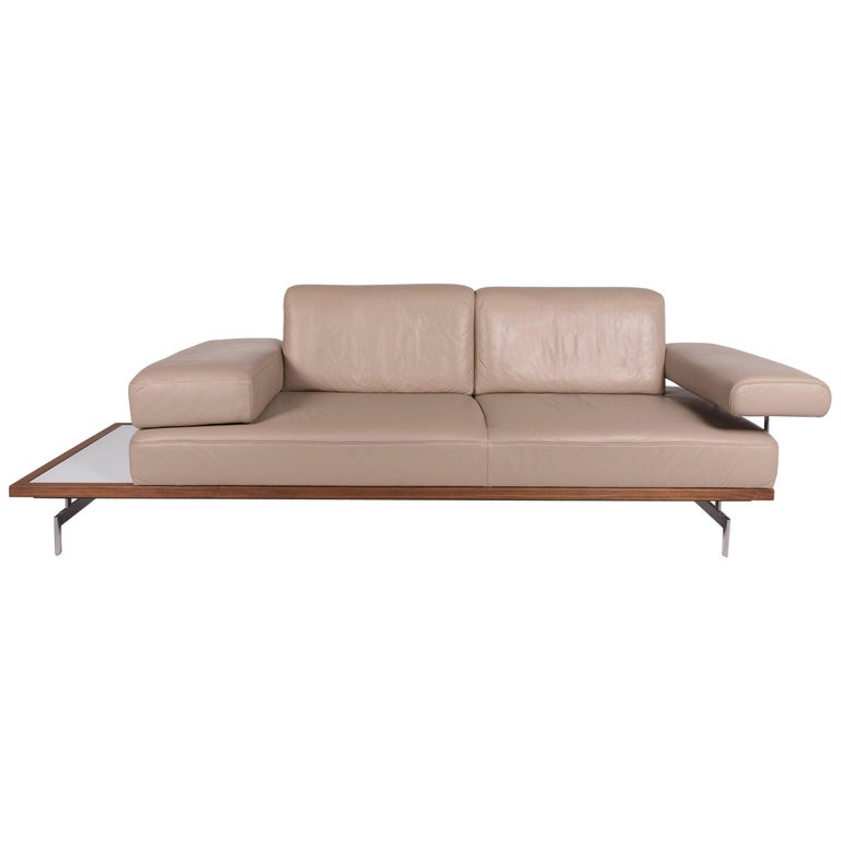 Joop! Leather Sofa Beige Three-Seat Shelf at 1stDibs