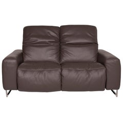Joop! Leather Sofa Brown Two-Seat Function