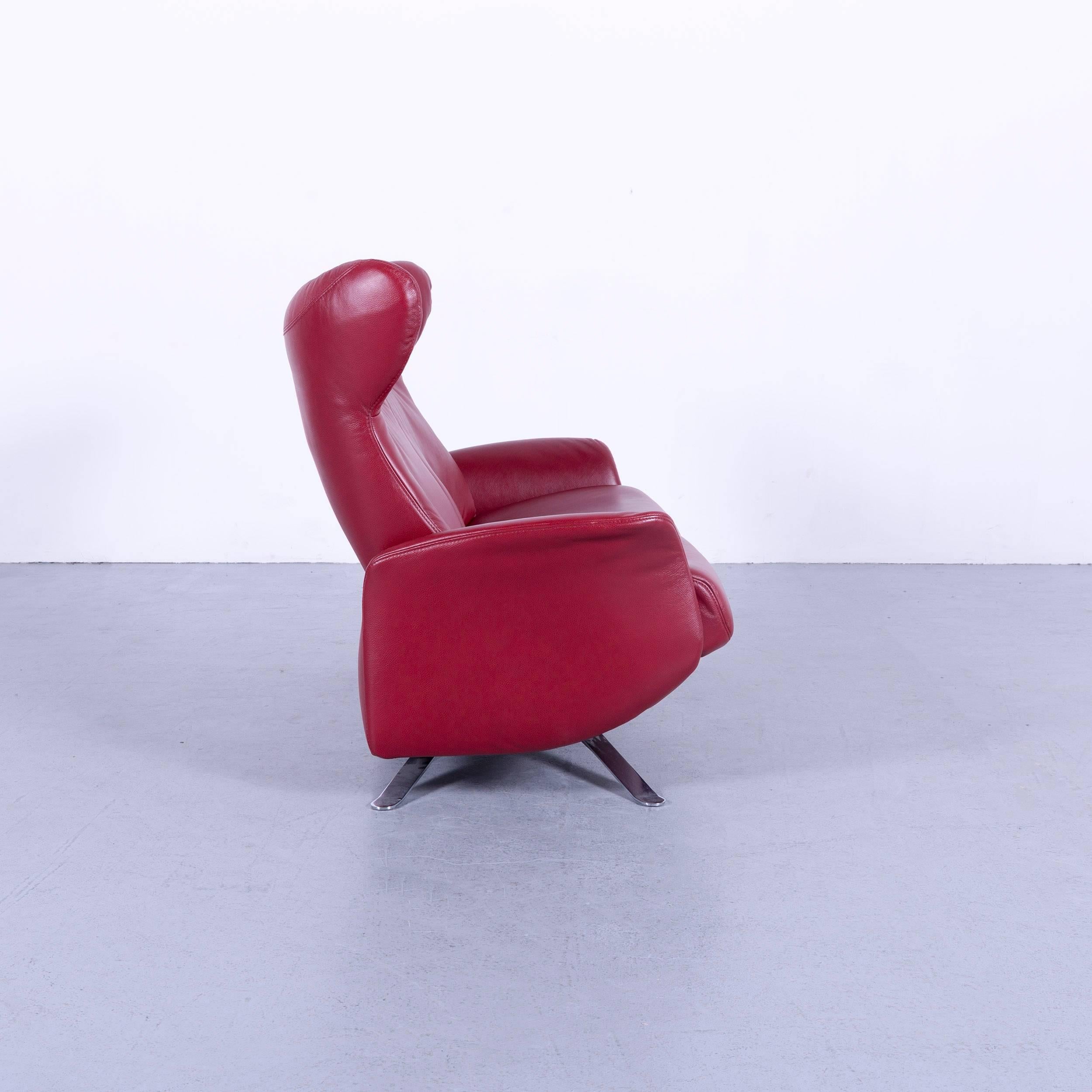 Joop! Ledersofa Rot Zweisitzer Liegesessel 5