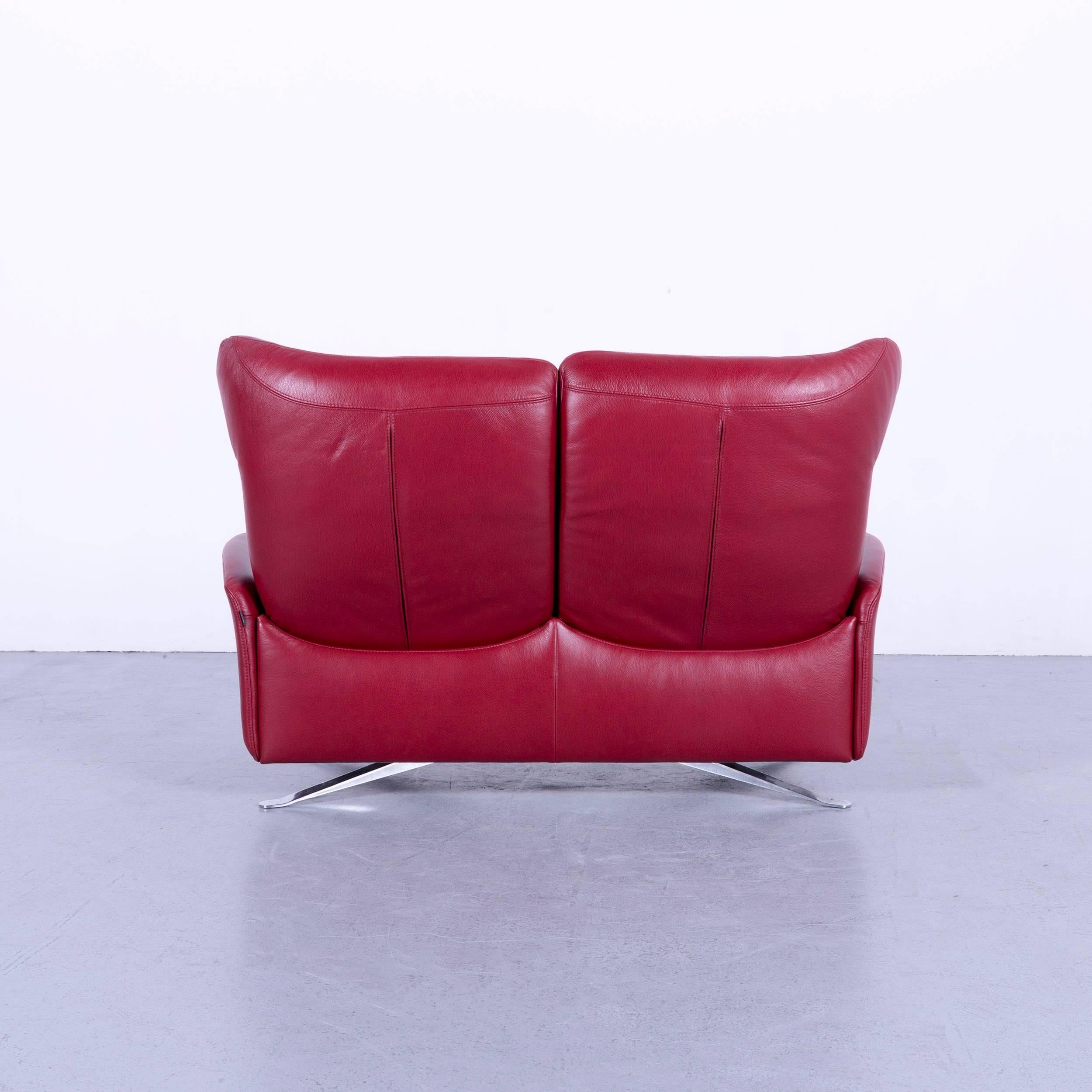 Joop! Ledersofa Rot Zweisitzer Liegesessel 6