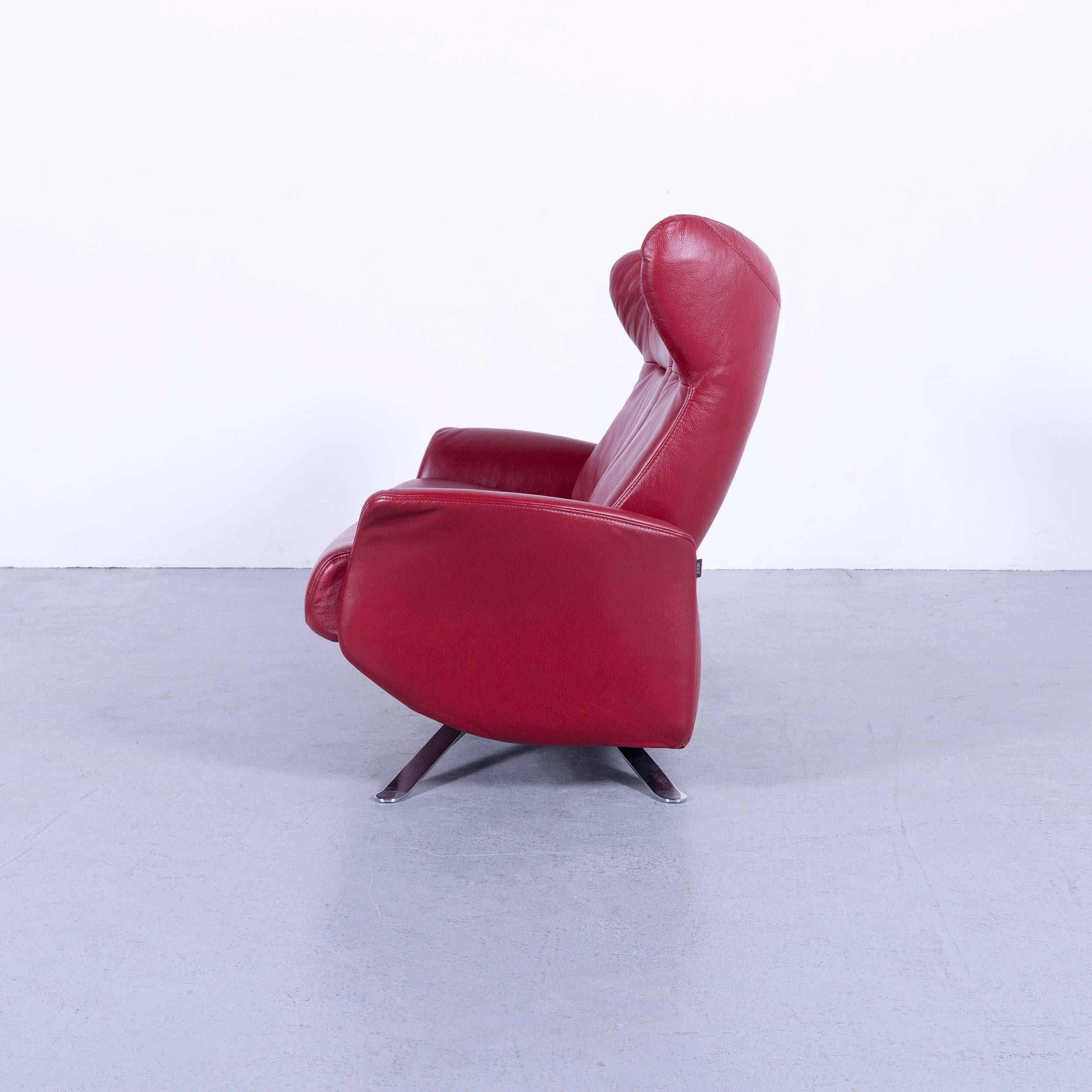 Joop! Ledersofa Rot Zweisitzer Liegesessel 7
